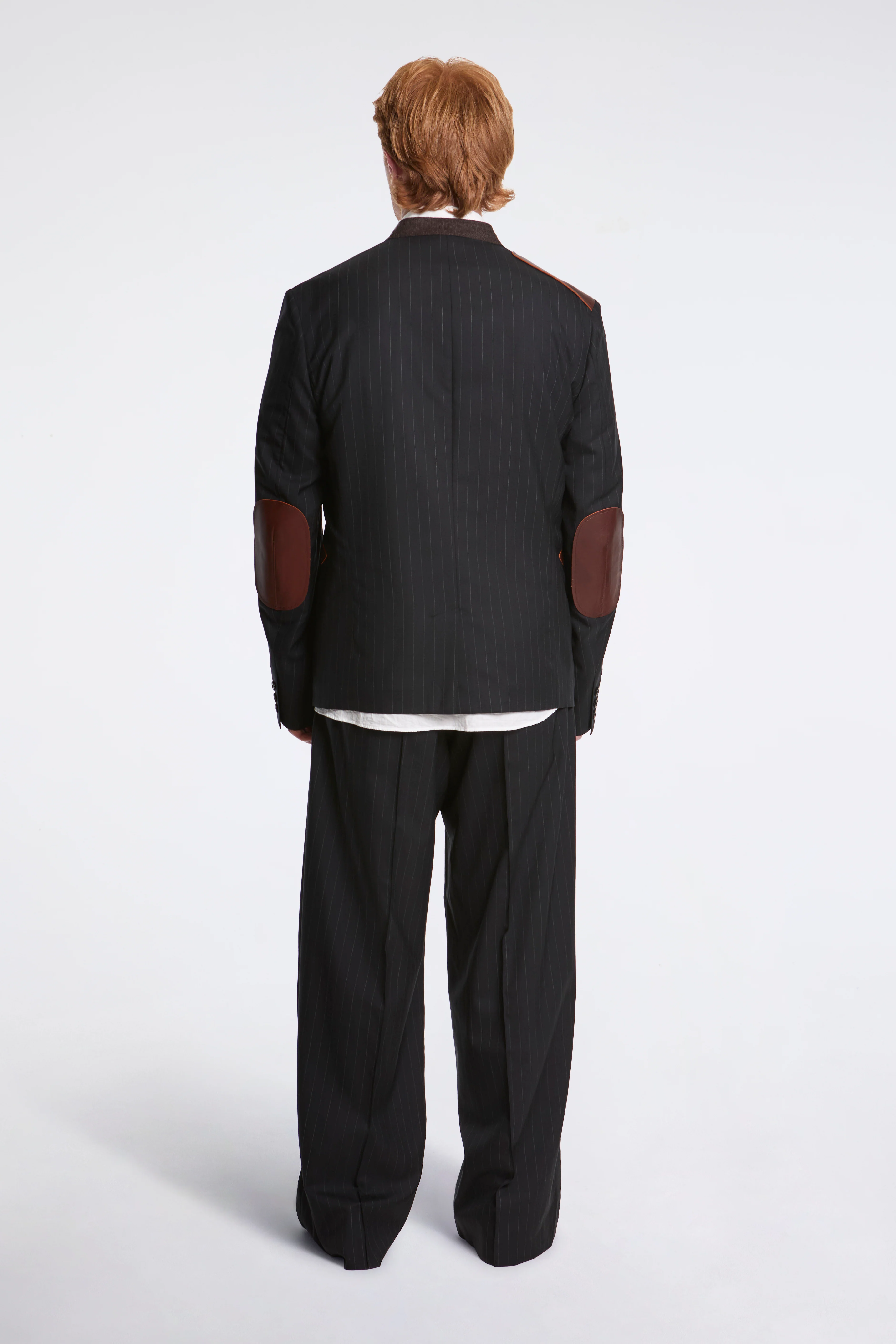 Pleated Stripe Summer Wool Pants Black - Image 8