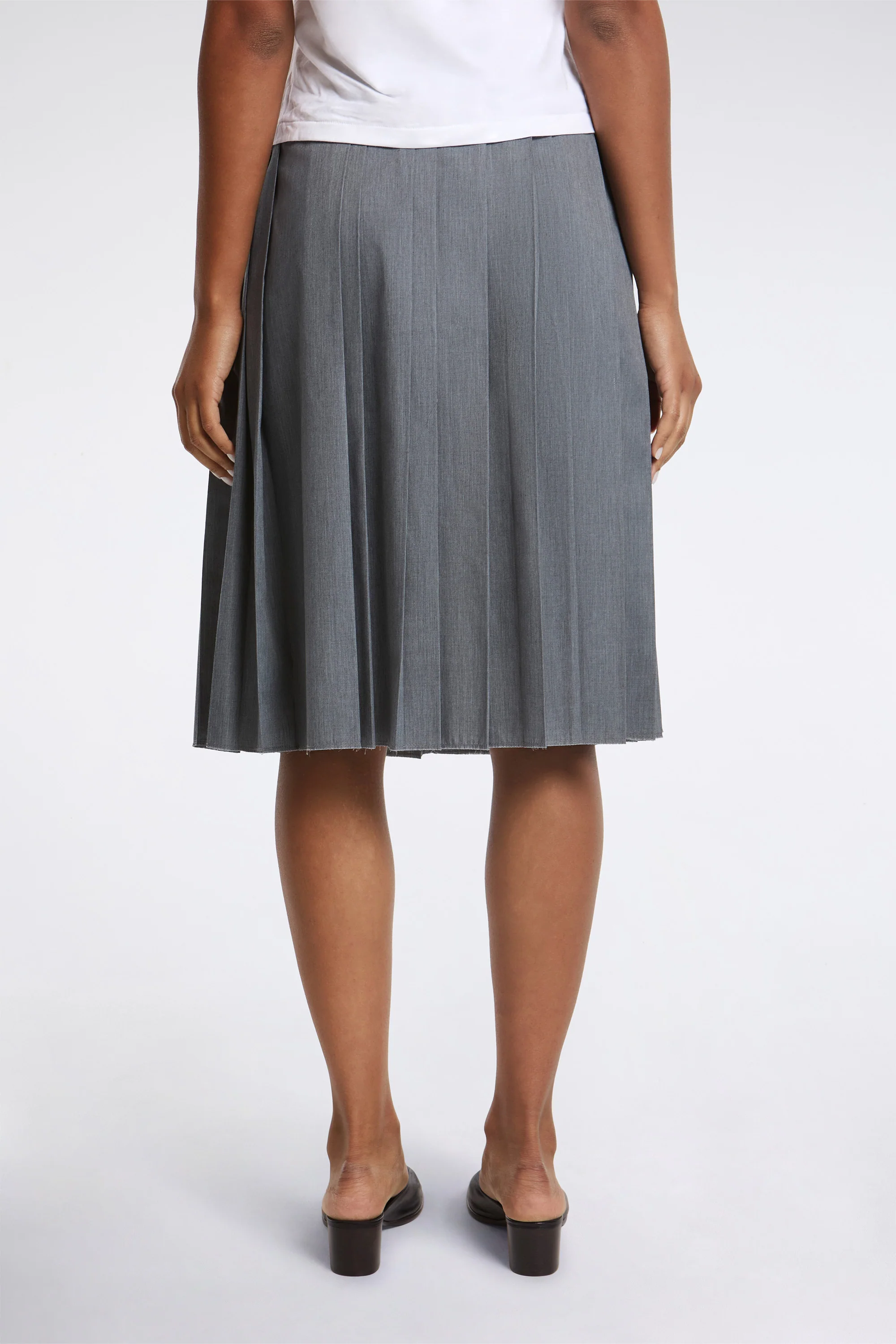 Pleats Skirt Grey Melange - Image 4