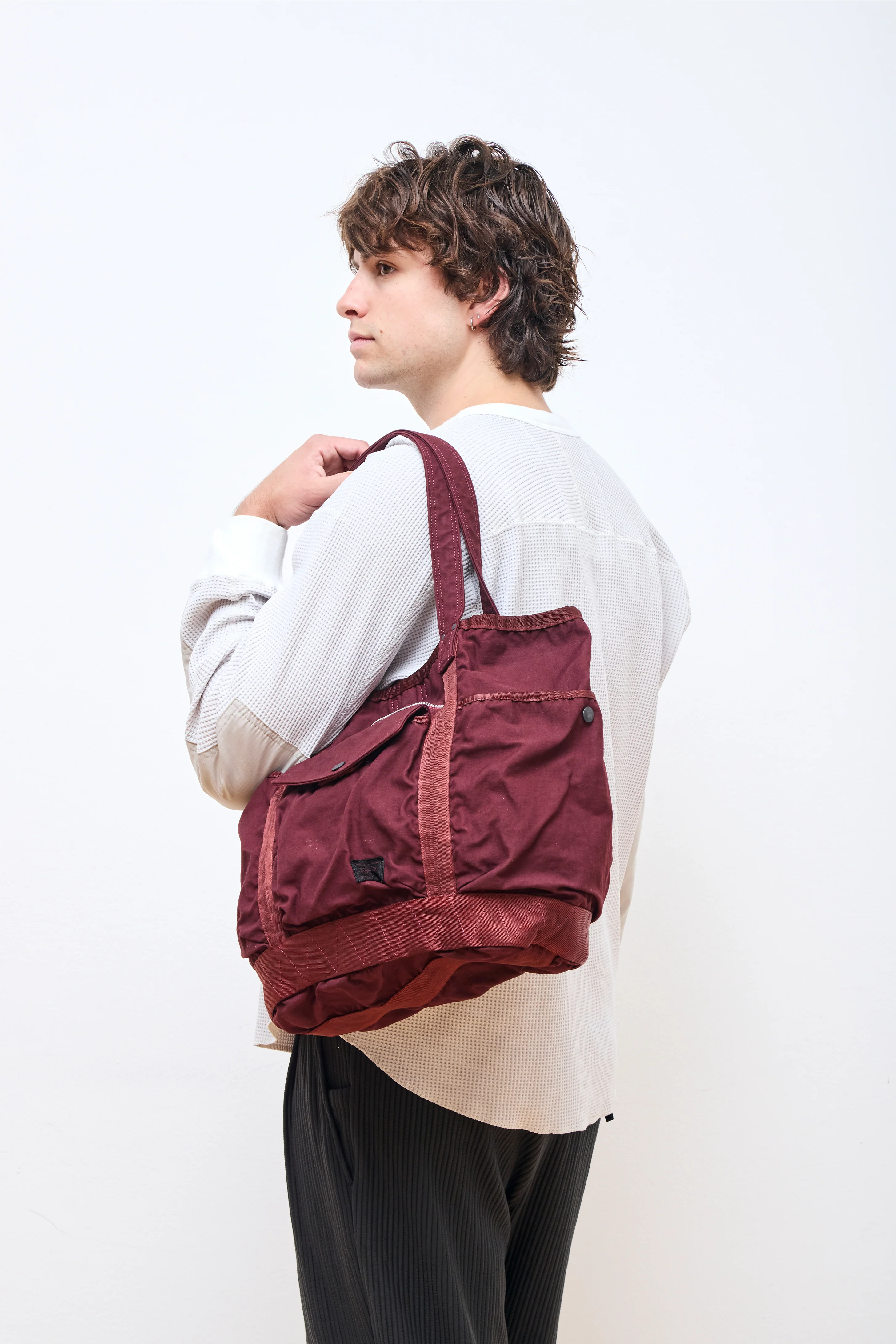 Crag Tote Bag Burgandy - Image 3