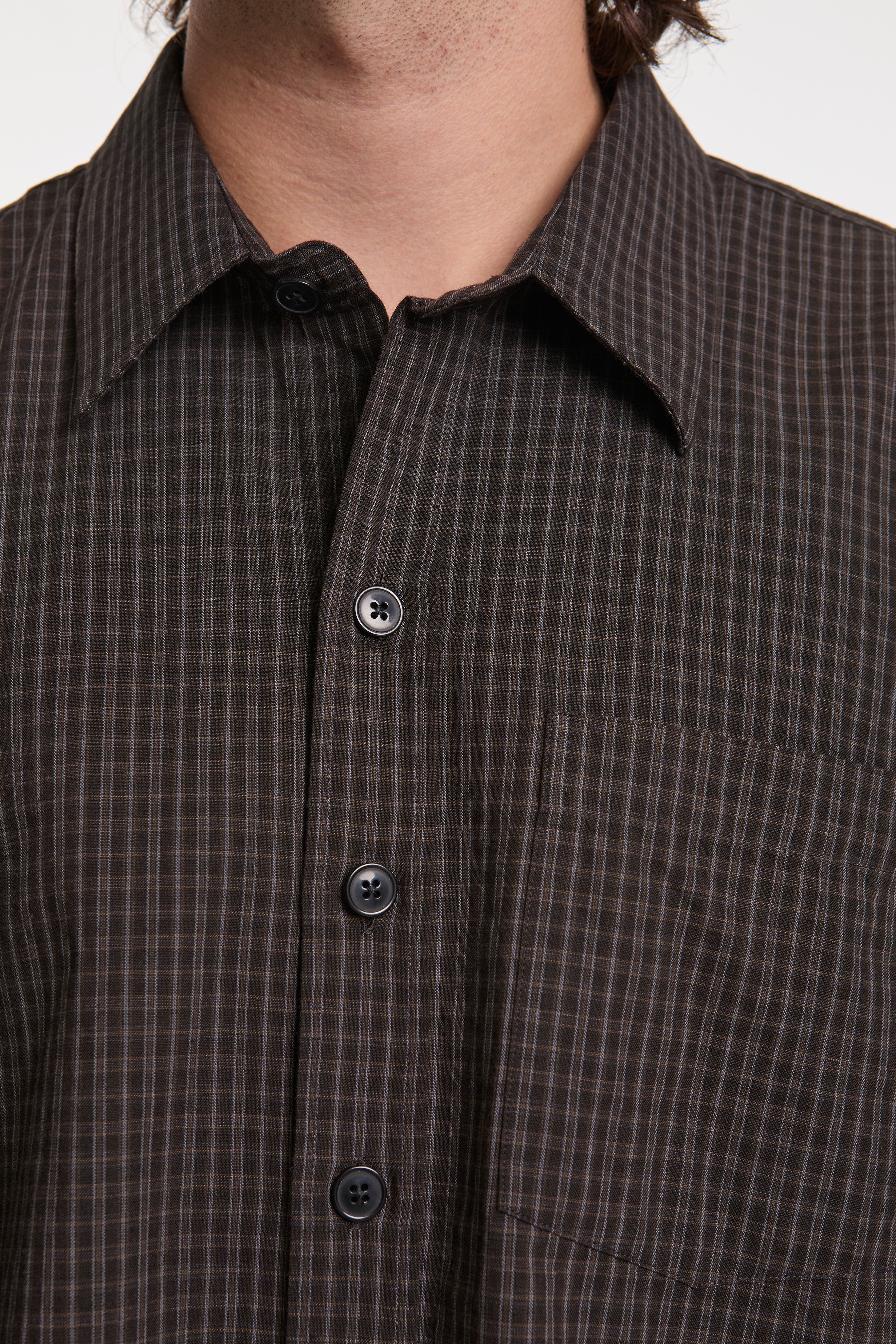 Priority Shirt Dark Linen Check - Image 3