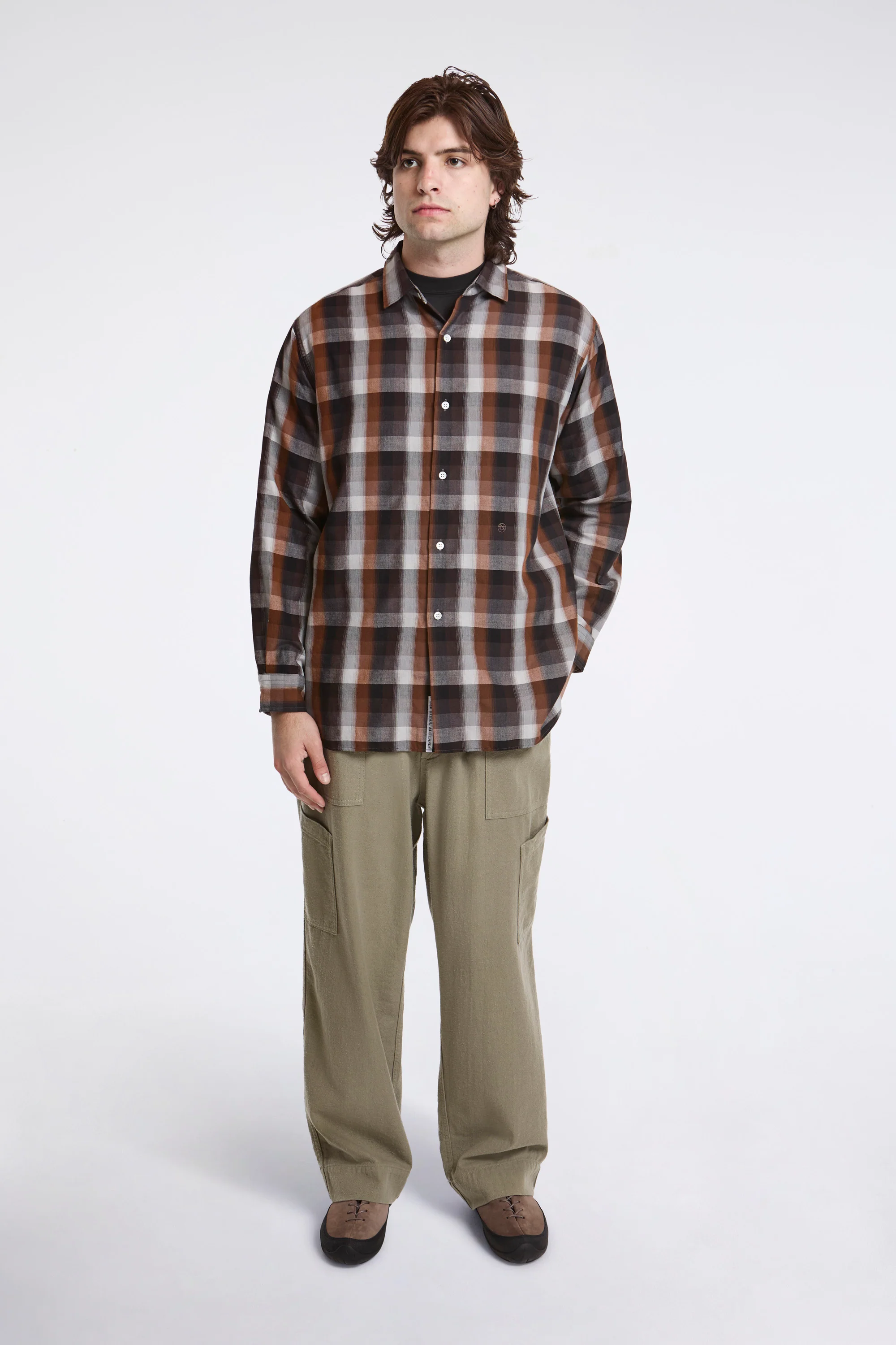 Regular Collar Wind Shirt Brown - Image 2