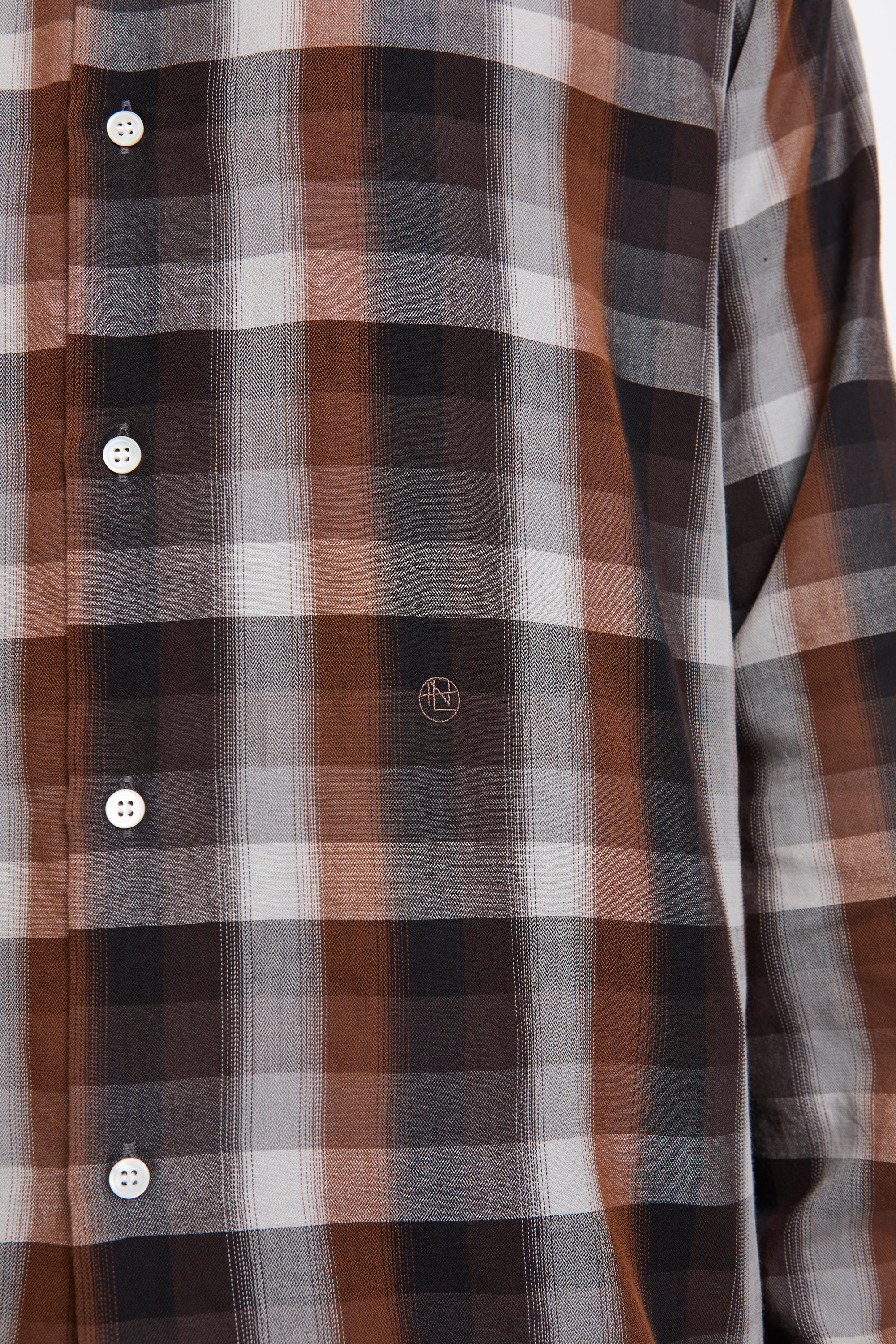 Regular Collar Wind Shirt Brown - Image 4
