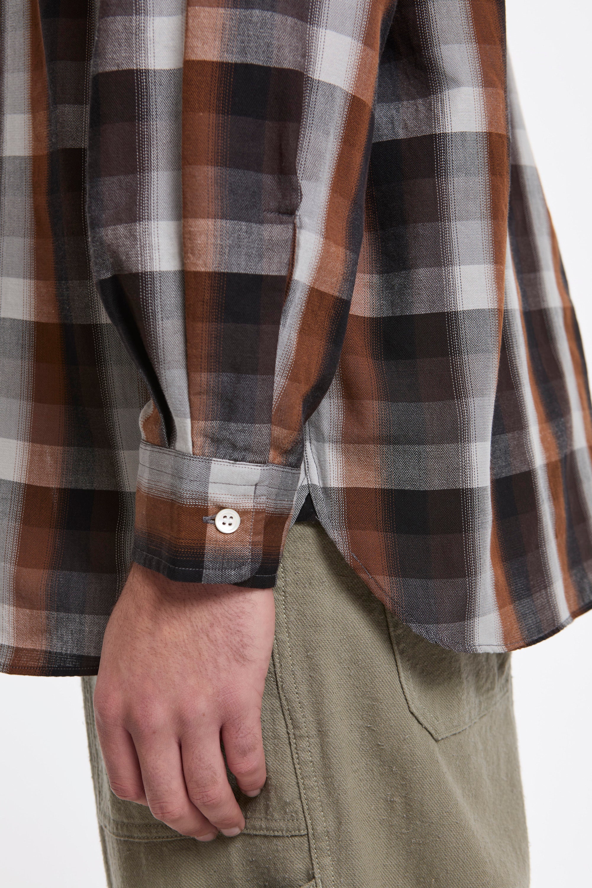 Regular Collar Wind Shirt Brown - Image 7