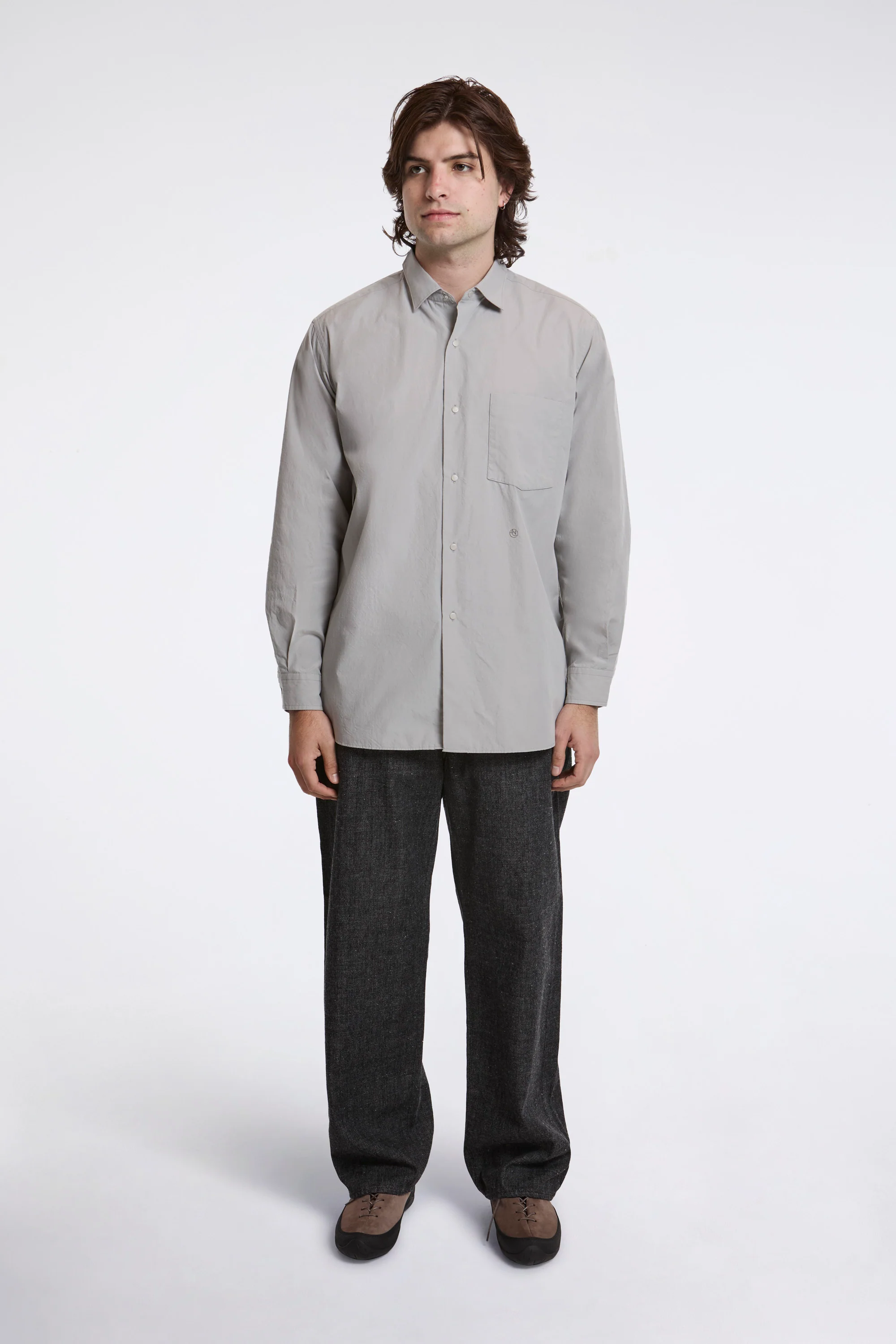 Regular Collar Wind Shirt Gray - Image 2