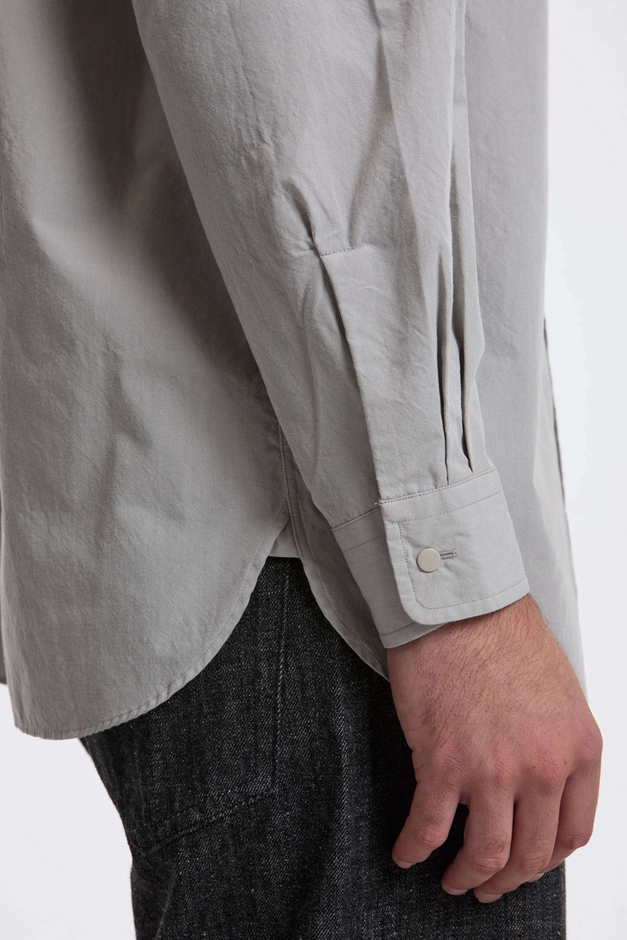 Regular Collar Wind Shirt Gray - Image 5