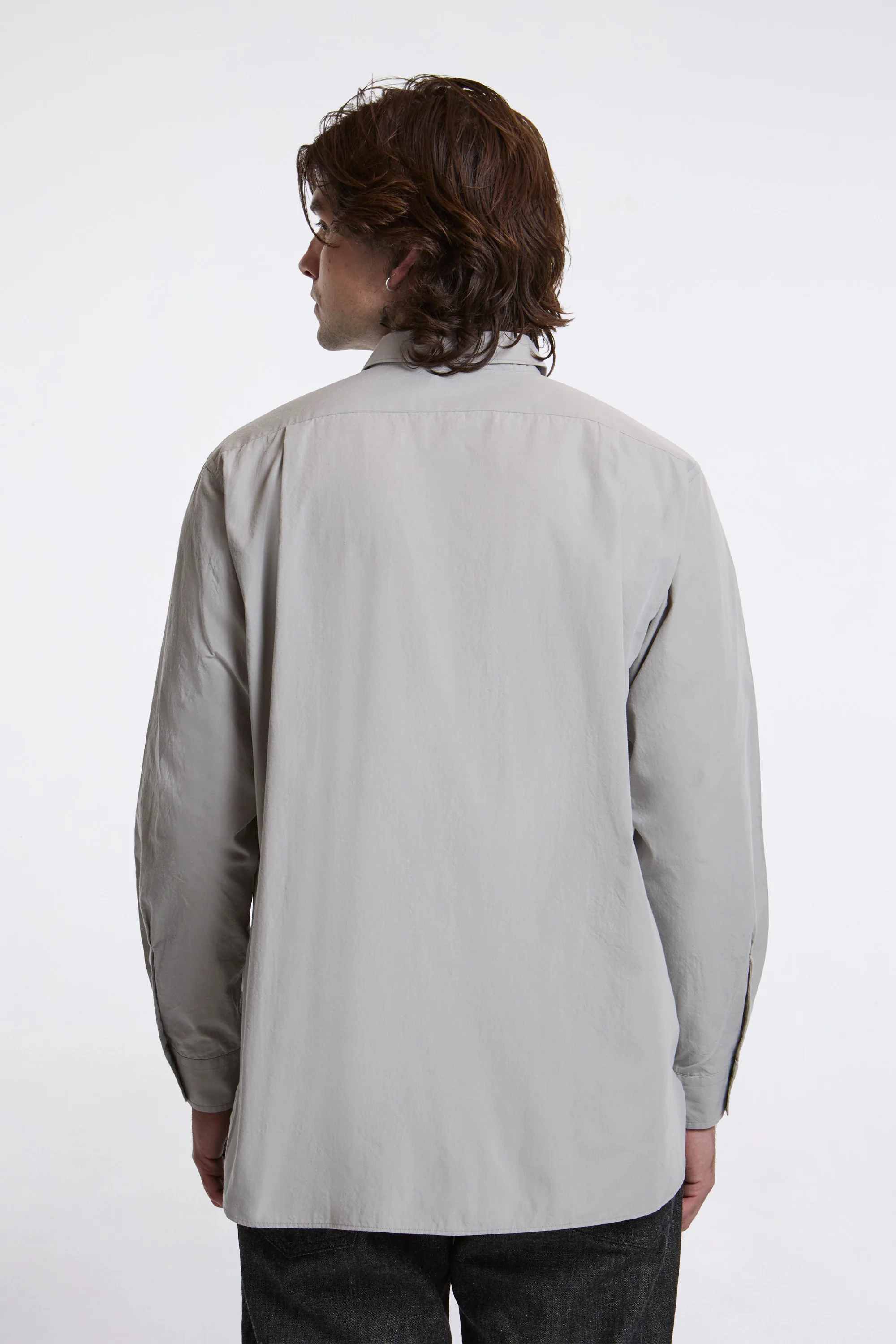 Regular Collar Wind Shirt Gray - Image 6