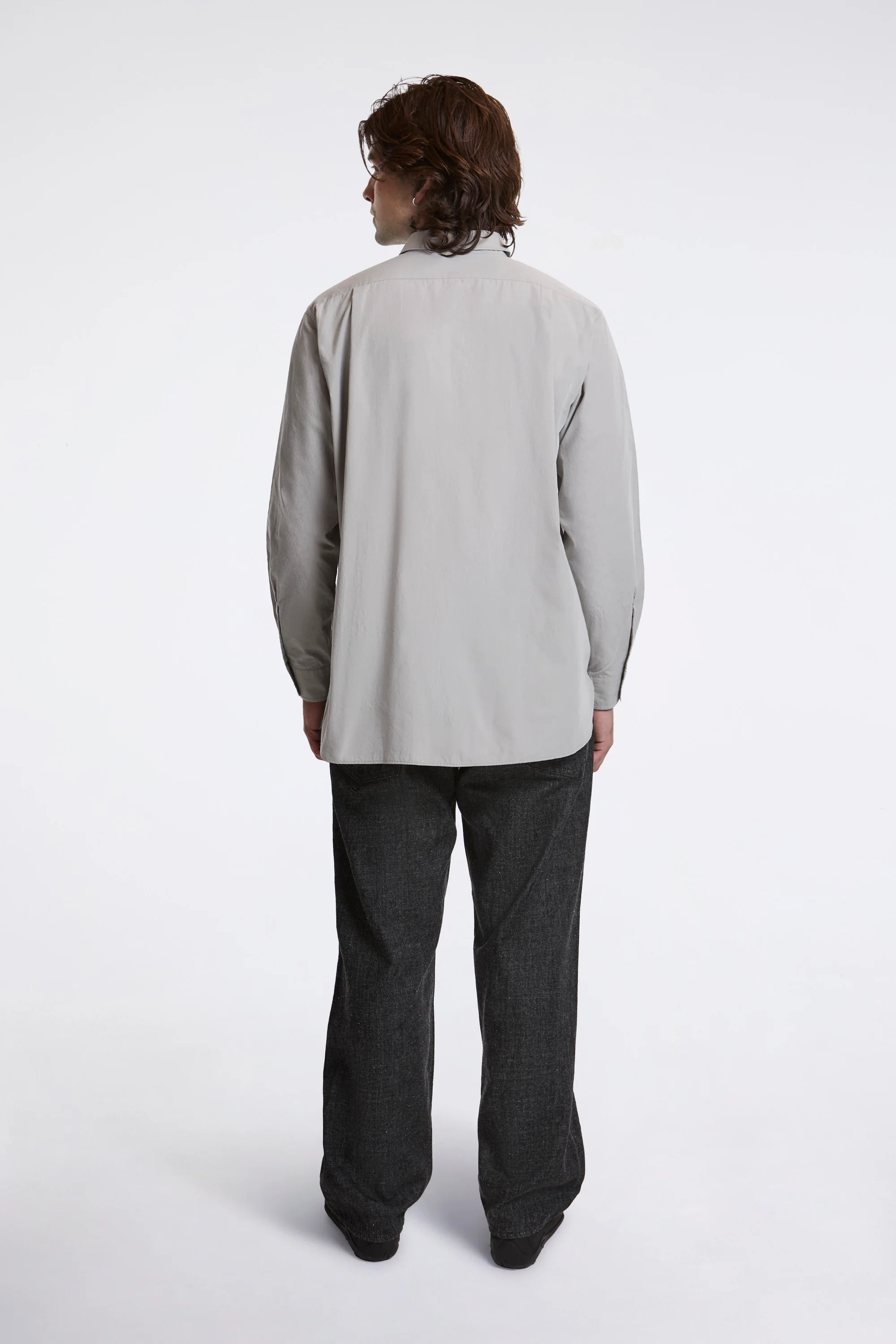 Regular Collar Wind Shirt Gray - Image 7
