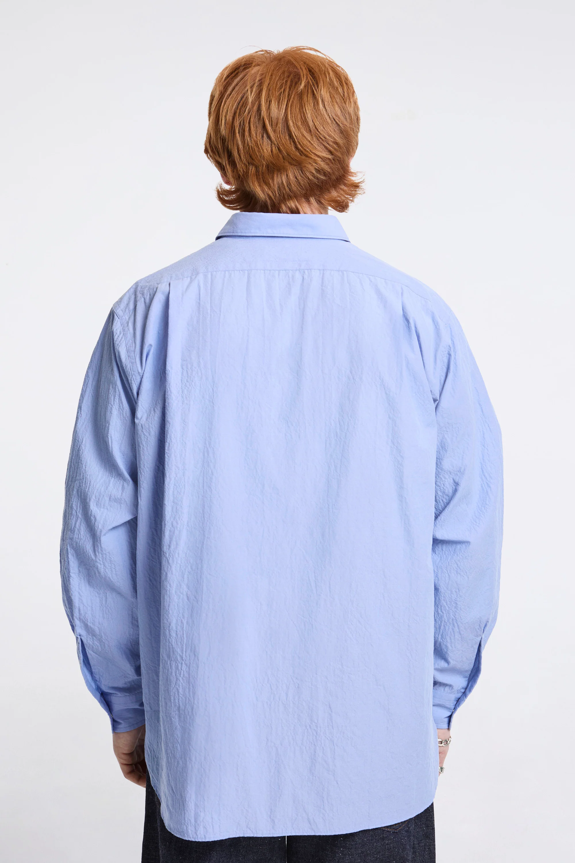 Regular Collar Wind Shirt Sax - Image 4