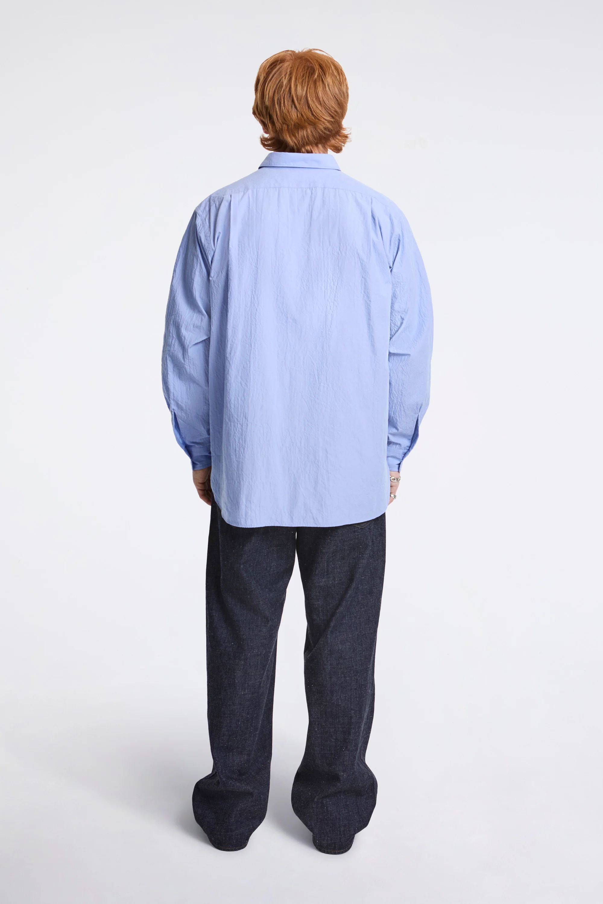Regular Collar Wind Shirt Sax - Image 5