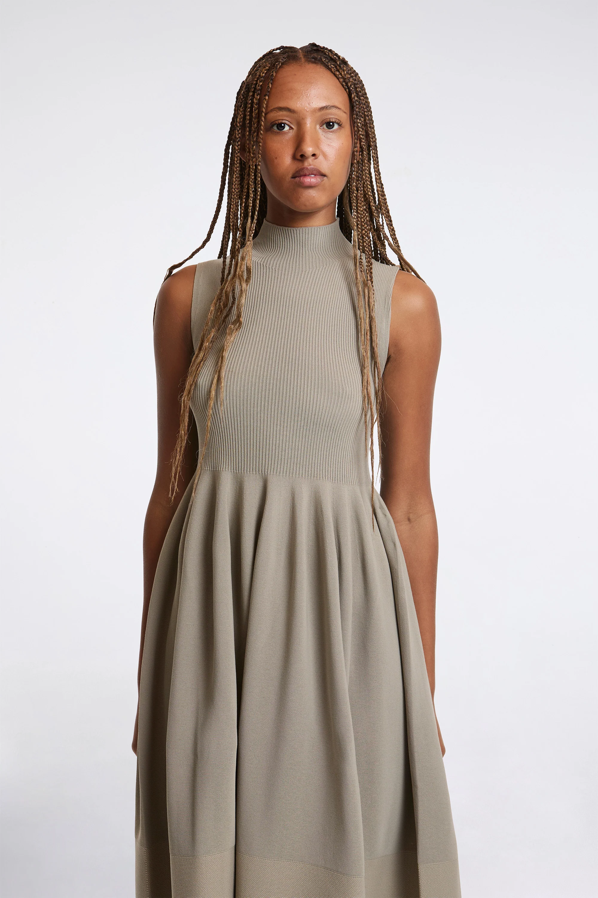 Rivulet Sleeveless Eyelet Dress Light Taupe - Image 5