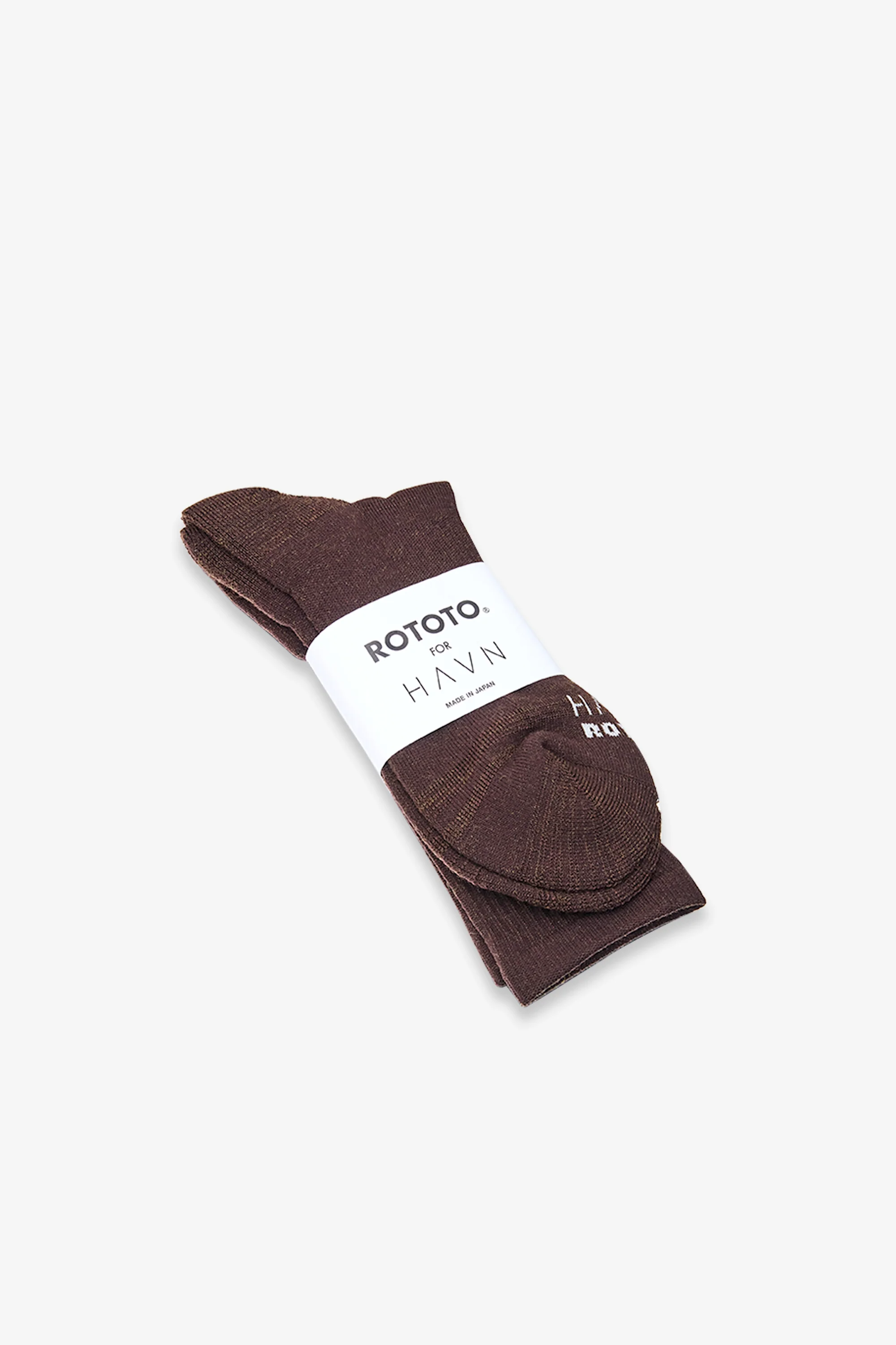Rototo for HAVN Merino Crew Sock Brown - Image 2
