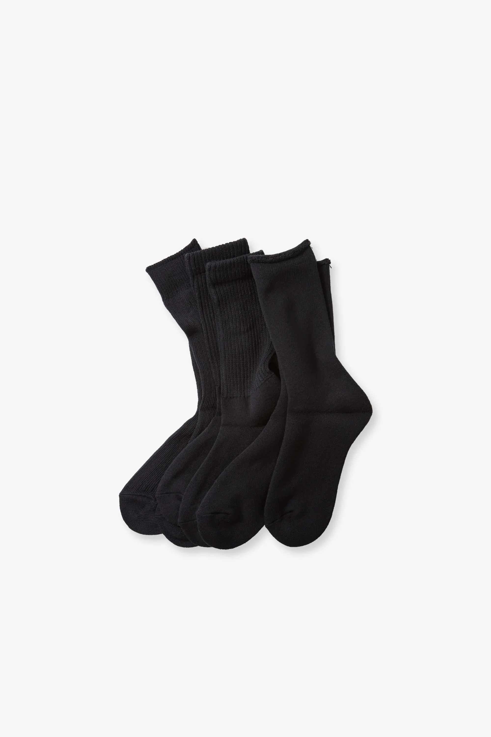 Organic Daily 3 Pack Crew Socks Black - Image 2