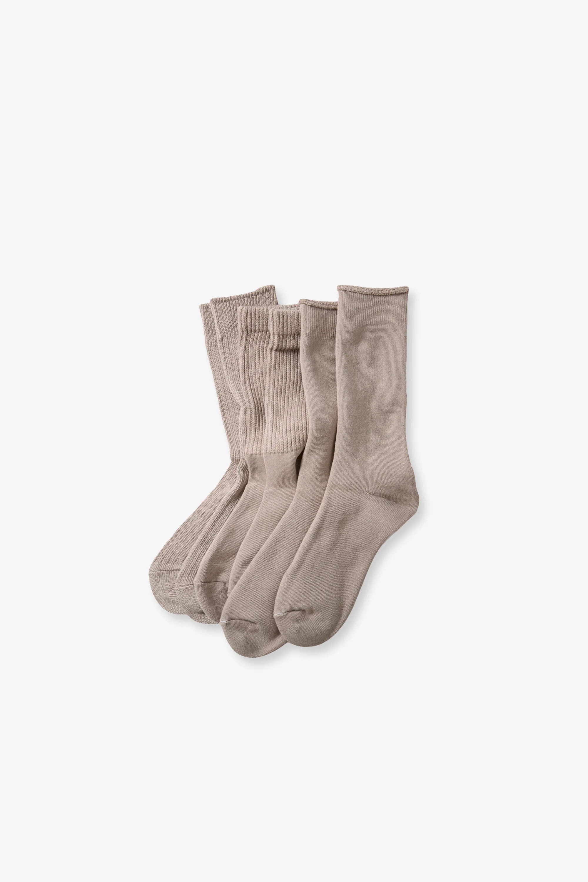 Organic Daily 3 Pack Crew Socks Grayge - Image 2