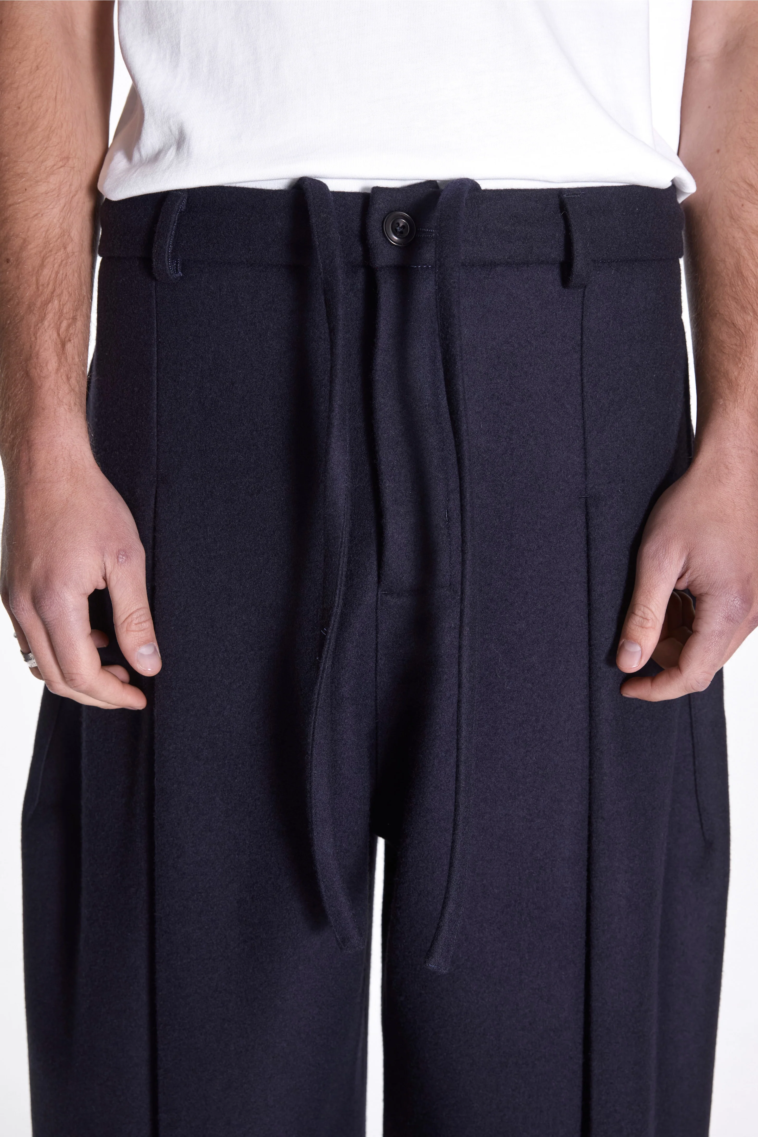 Box Pleat Trouser Dark Navy - Image 3