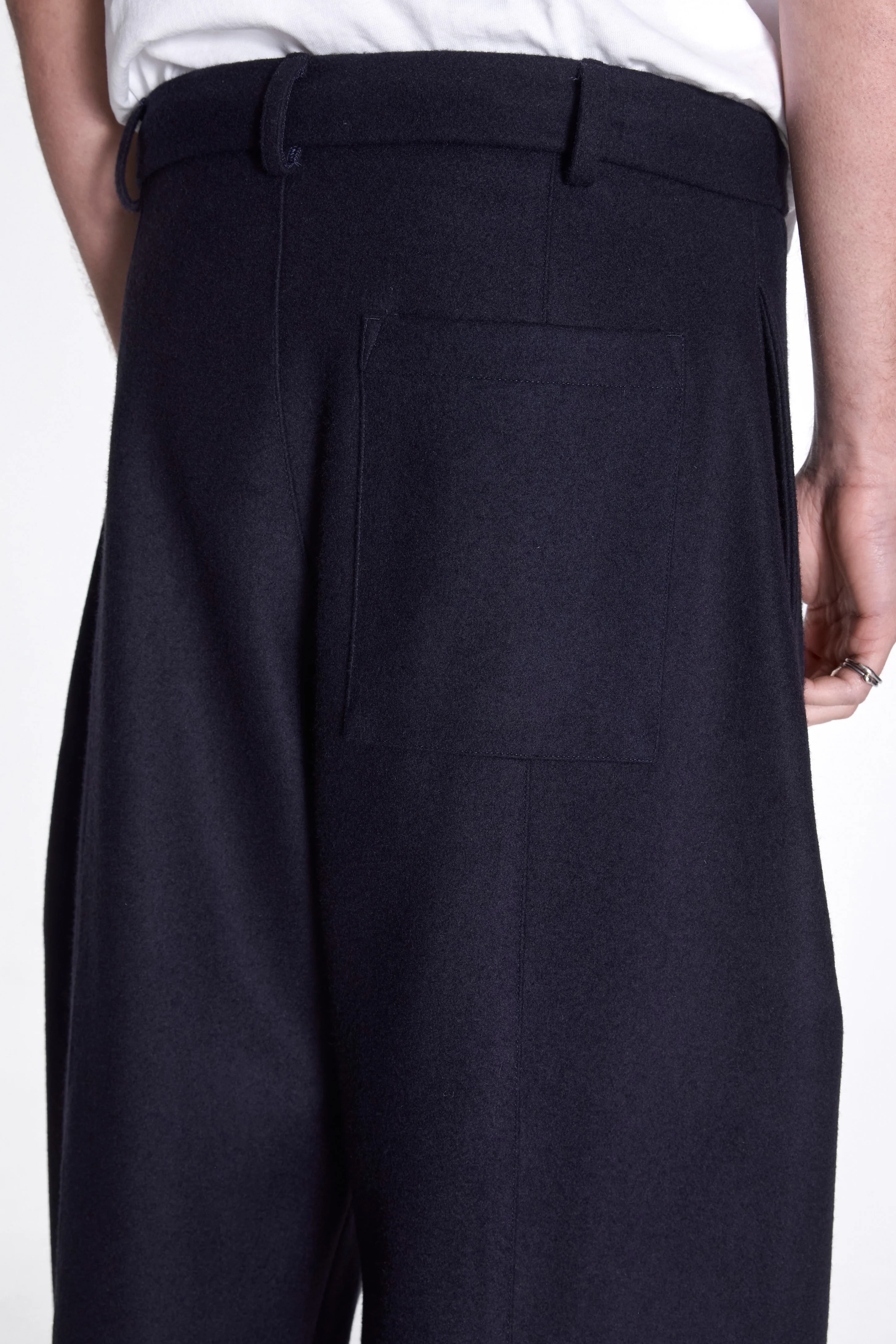 Box Pleat Trouser Dark Navy - Image 5