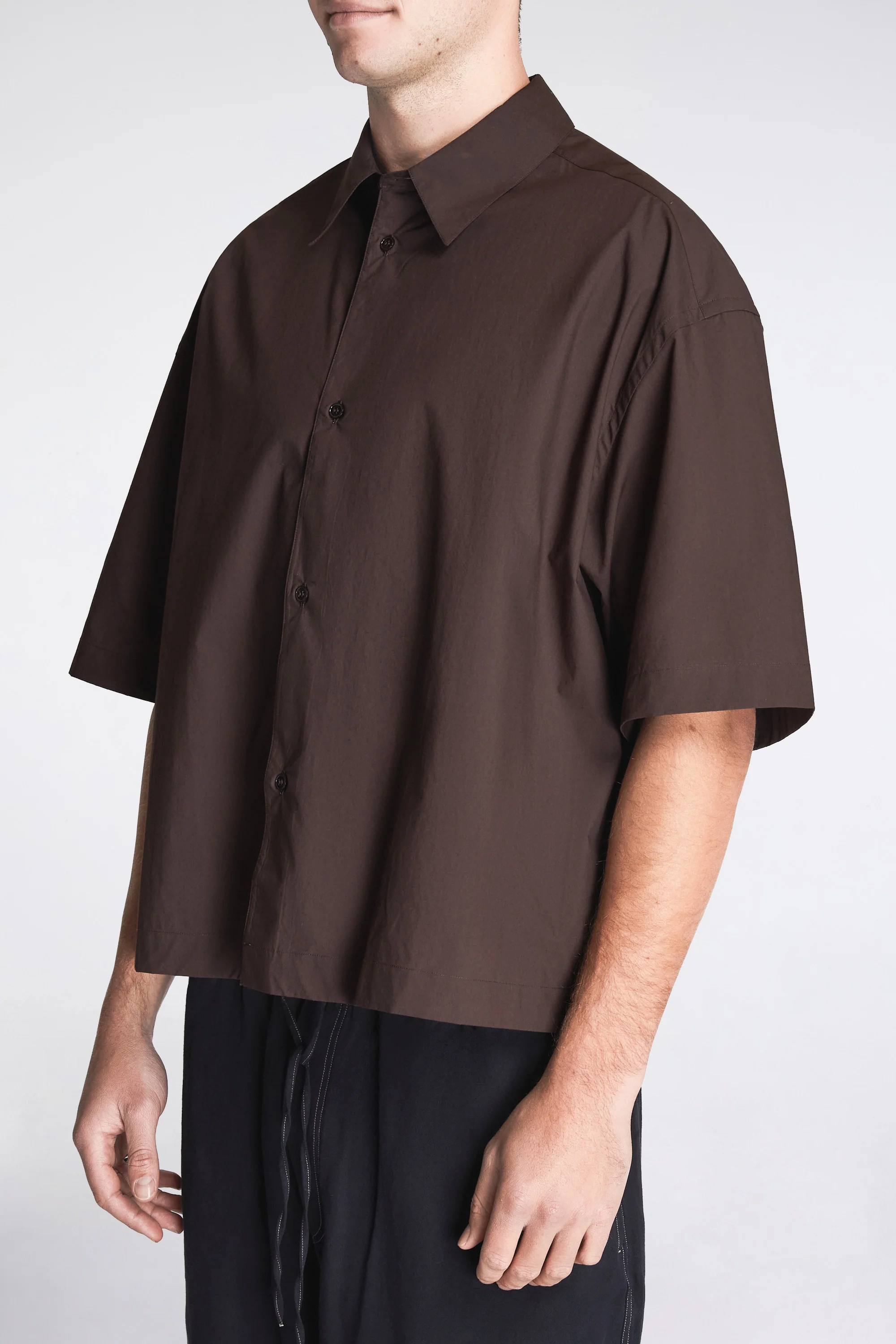 Sanko Paper Poplin Shirt Cocoa - Image 3