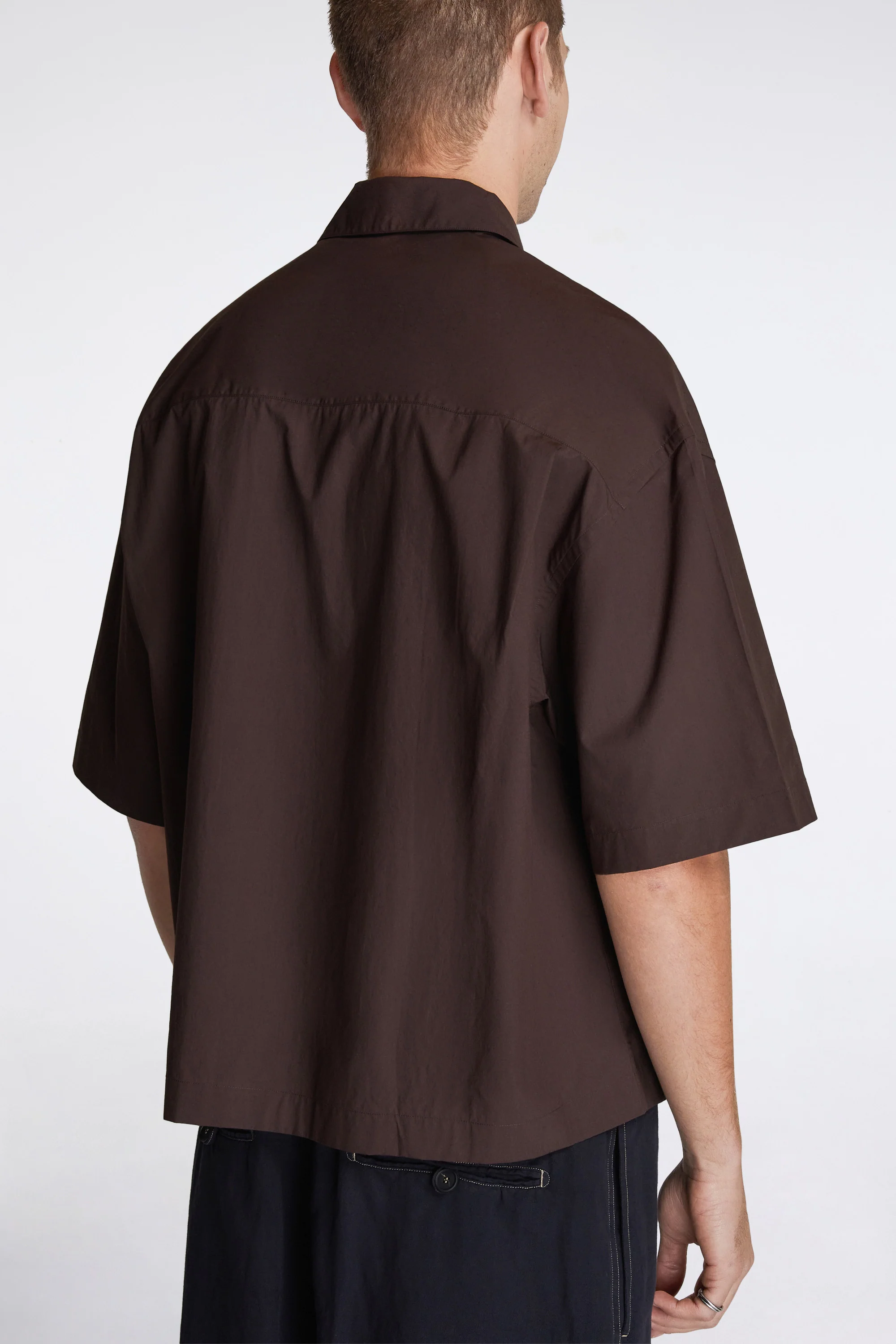 Sanko Paper Poplin Shirt Cocoa - Image 4