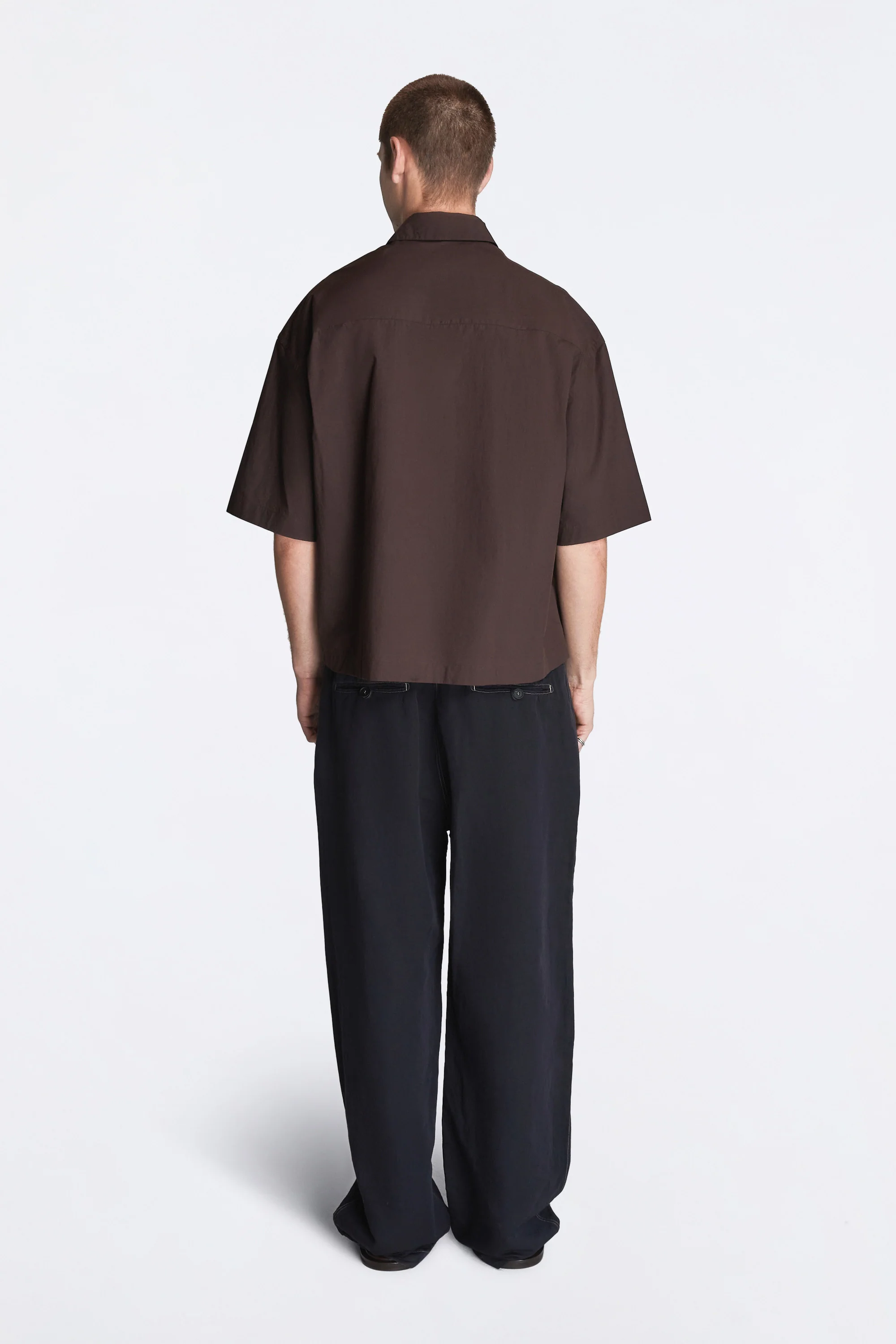 Sanko Paper Poplin Shirt Cocoa - Image 6