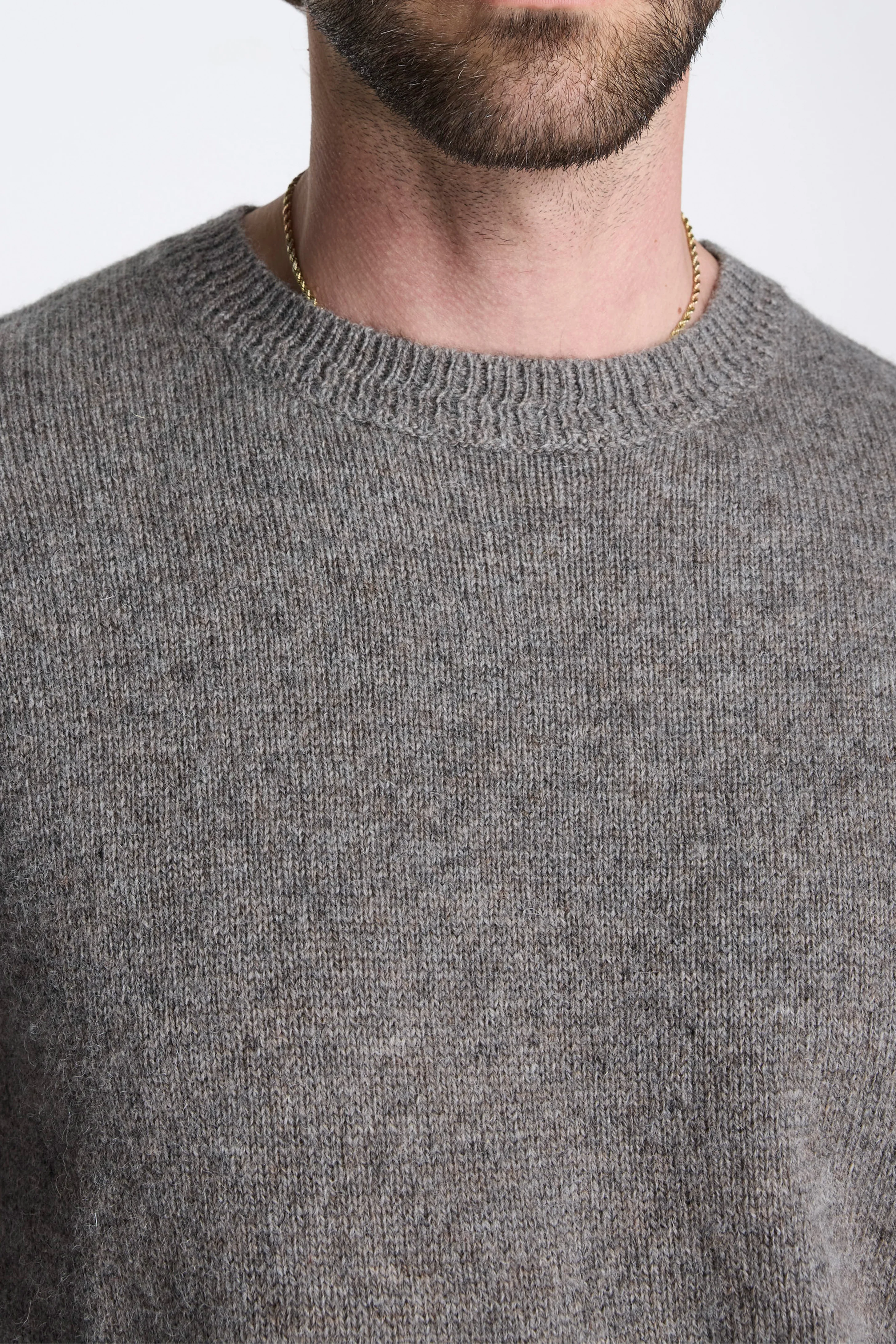 Shetland Wool Crew Stone Heather - Image 3