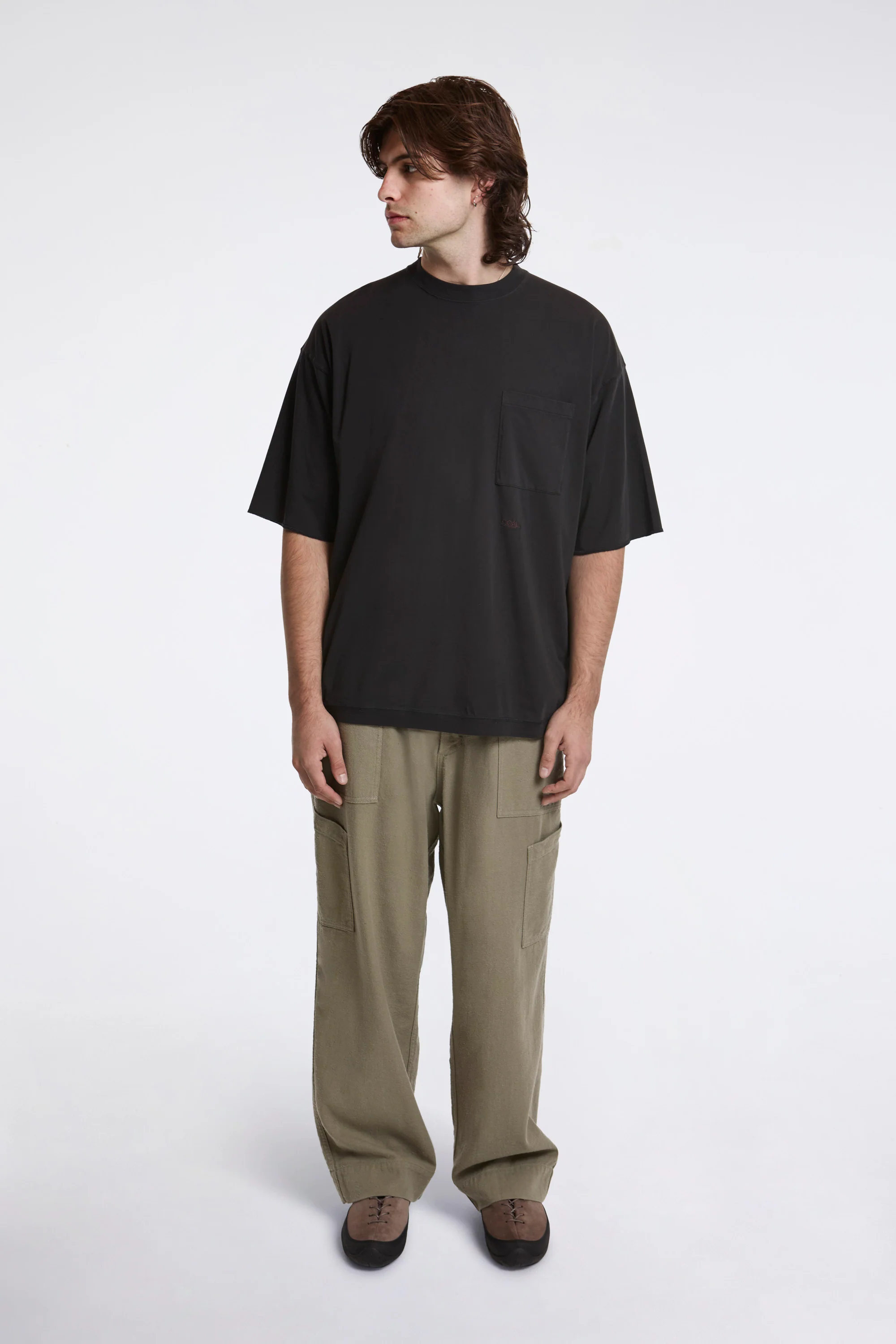 Silk Nep Cotton Twill Deck Pants Khaki Beige - Image 3