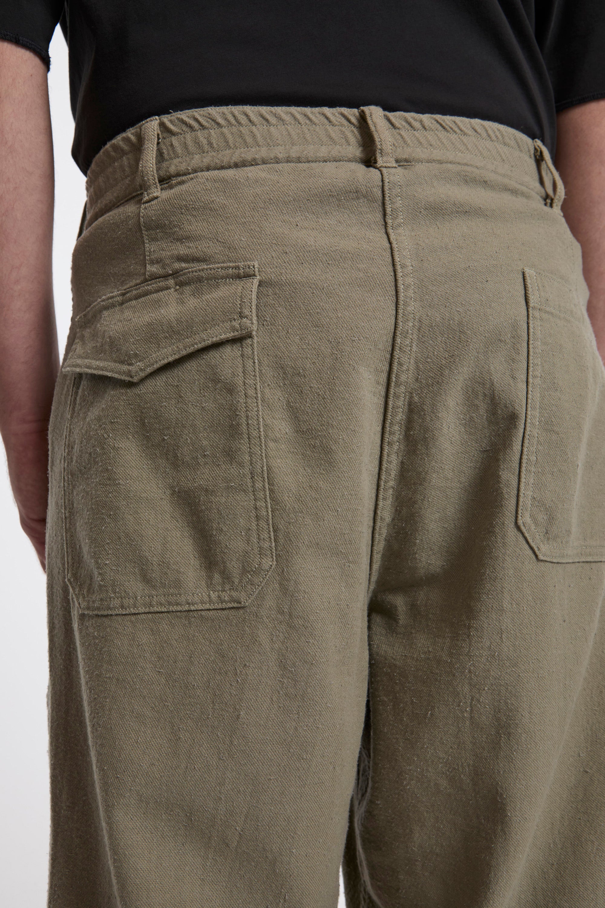 Silk Nep Cotton Twill Deck Pants Khaki Beige - Image 7