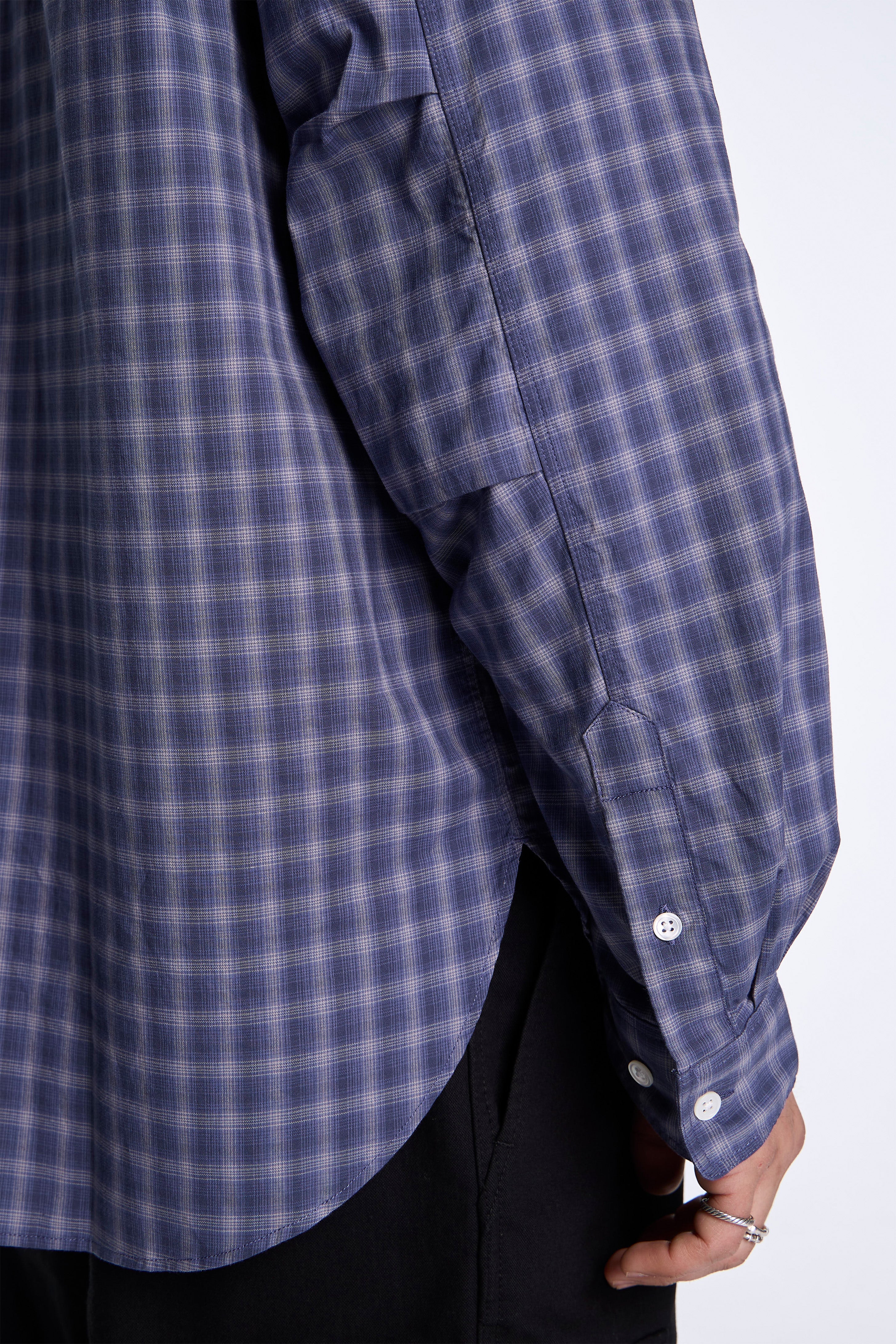 Organic Cotton Ombre Check Shirt Blue Check - Image 4