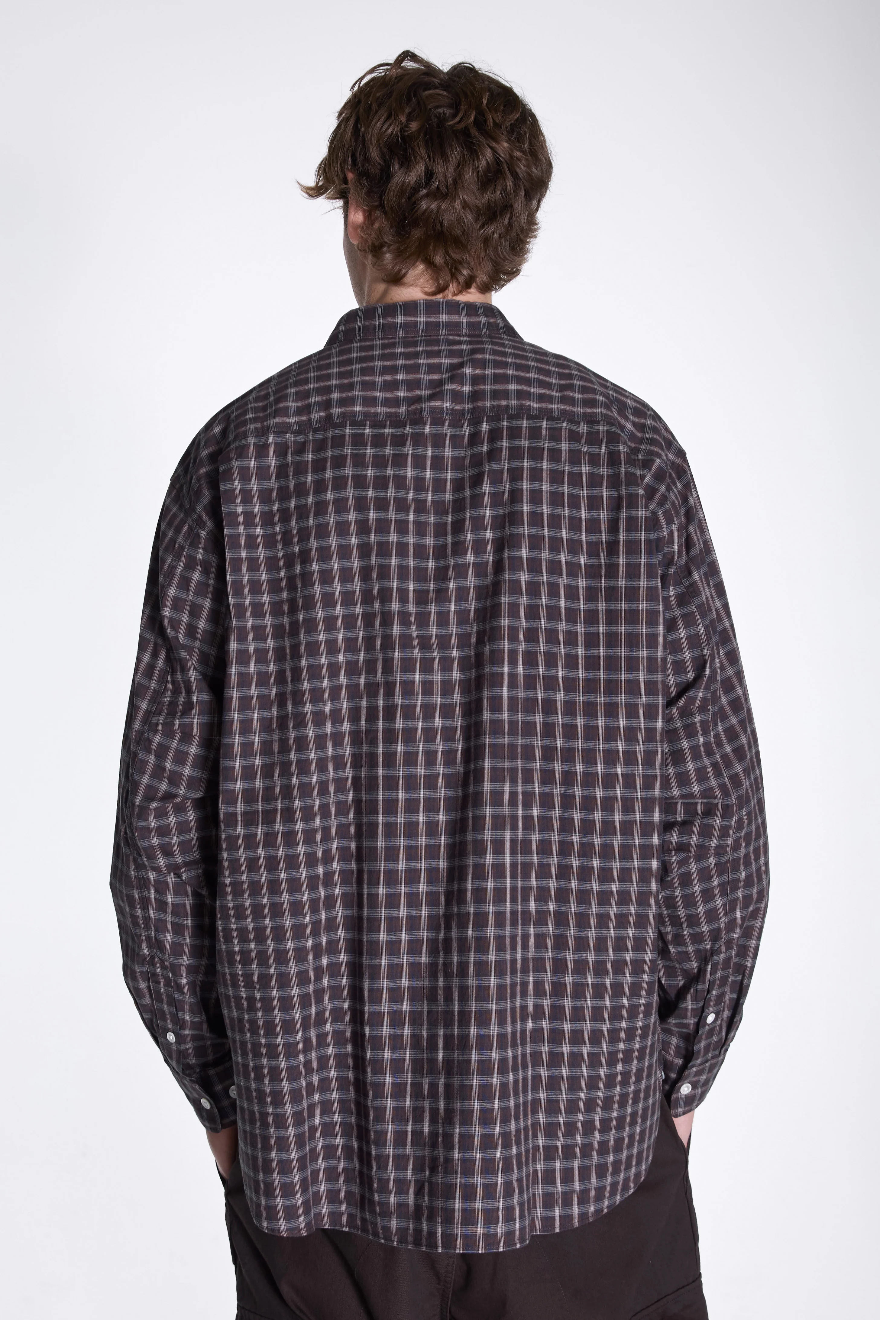Organic Cotton Ombre Check Shirt Brown Check - Image 3