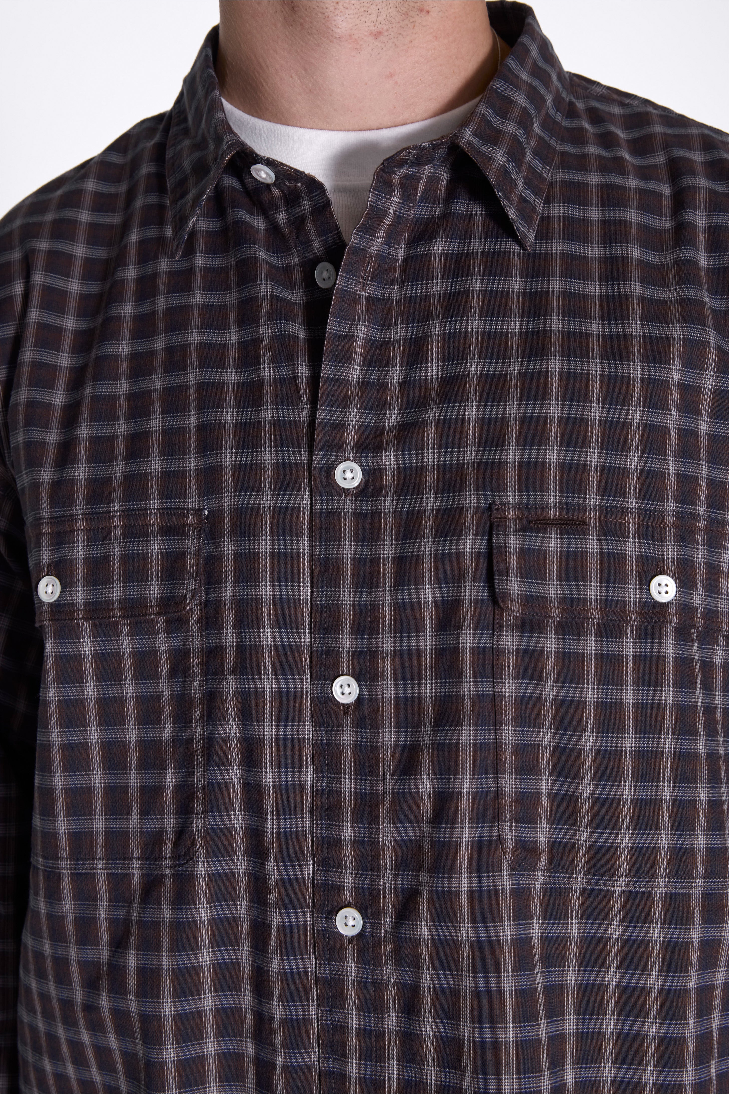 Organic Cotton Ombre Check Shirt Brown Check - Image 4
