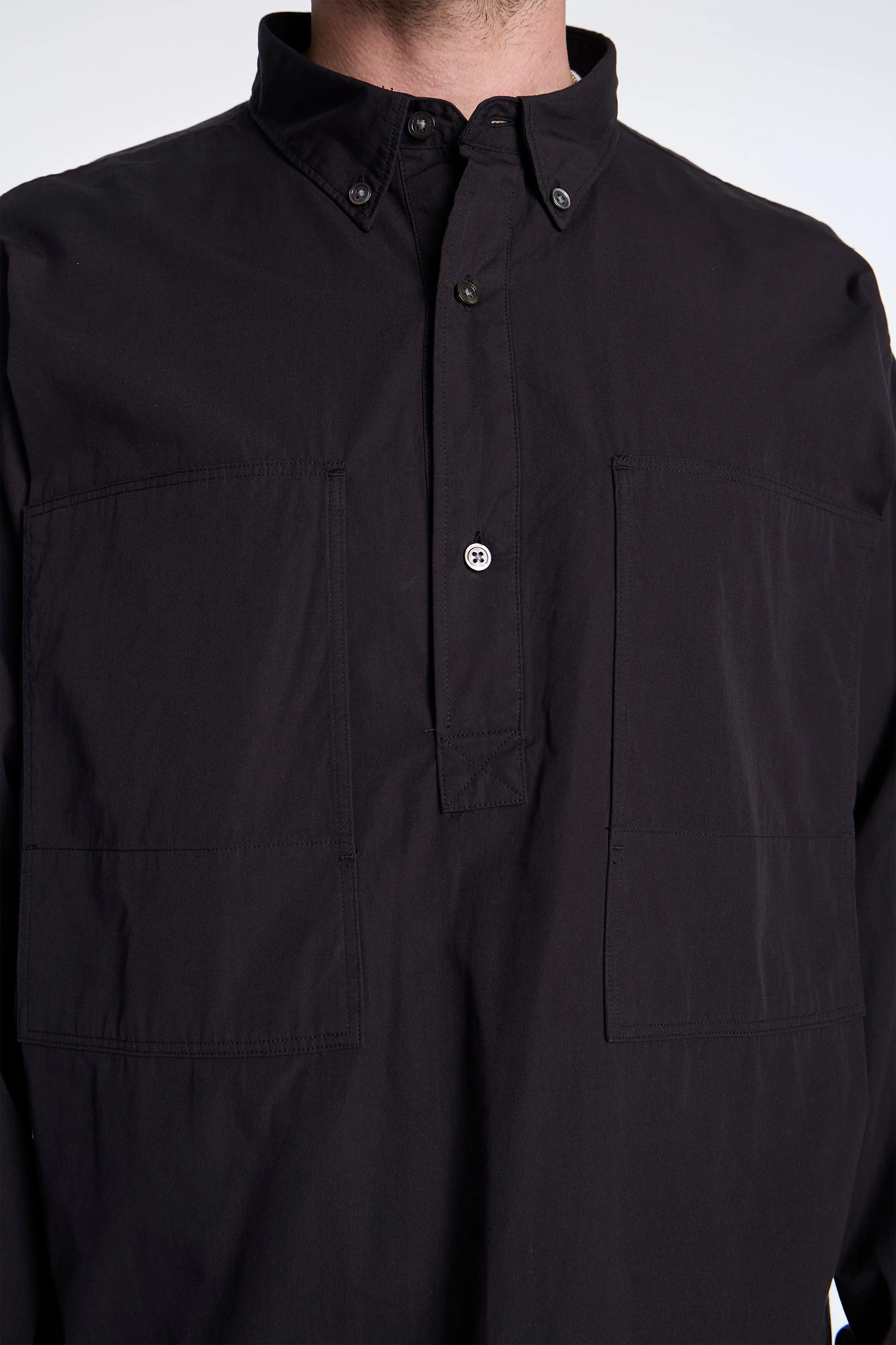 Organic Cotton Pullover Shirt Black - Image 3