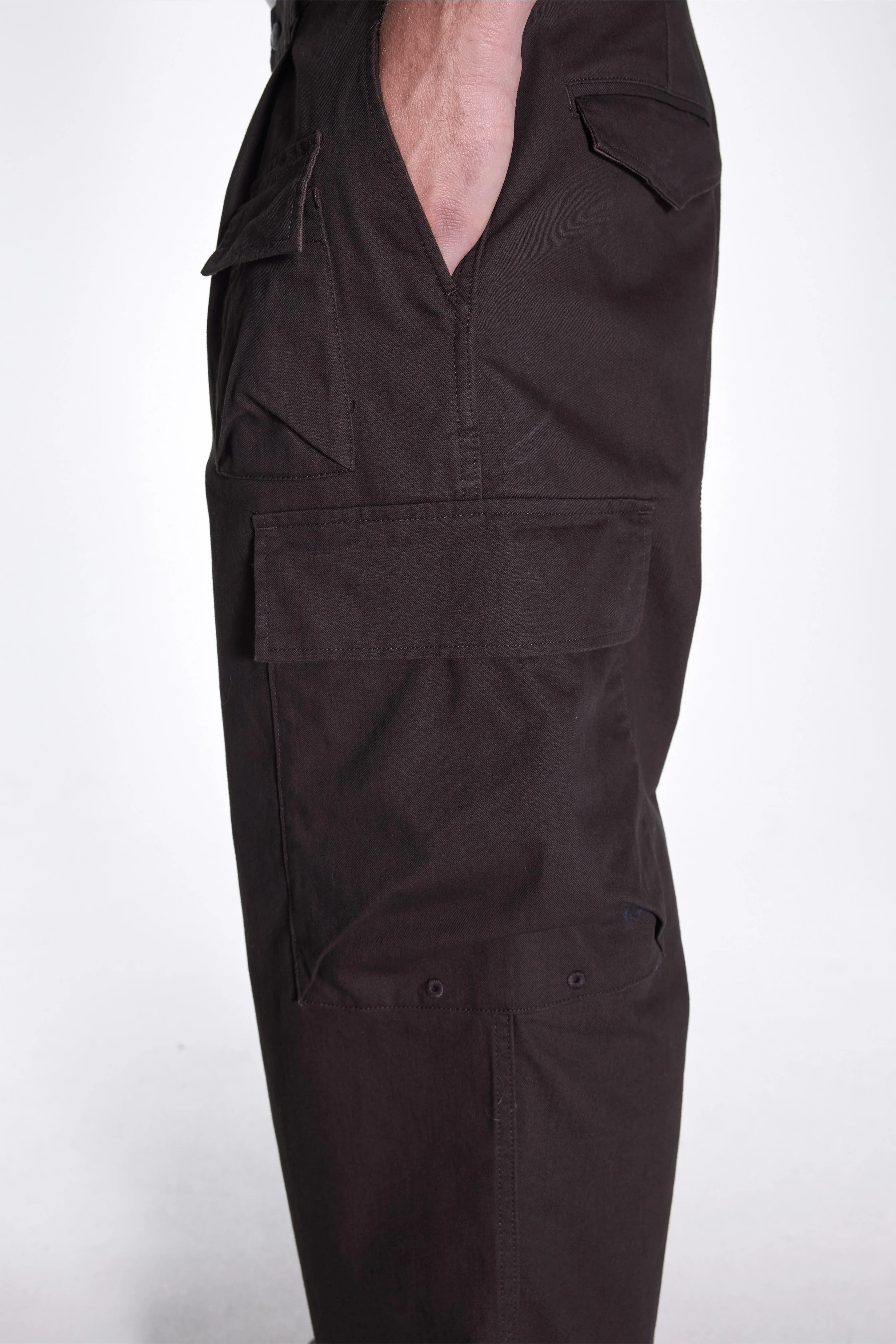 Takibi Chino Cargo Pants Dark Brown - Image 6
