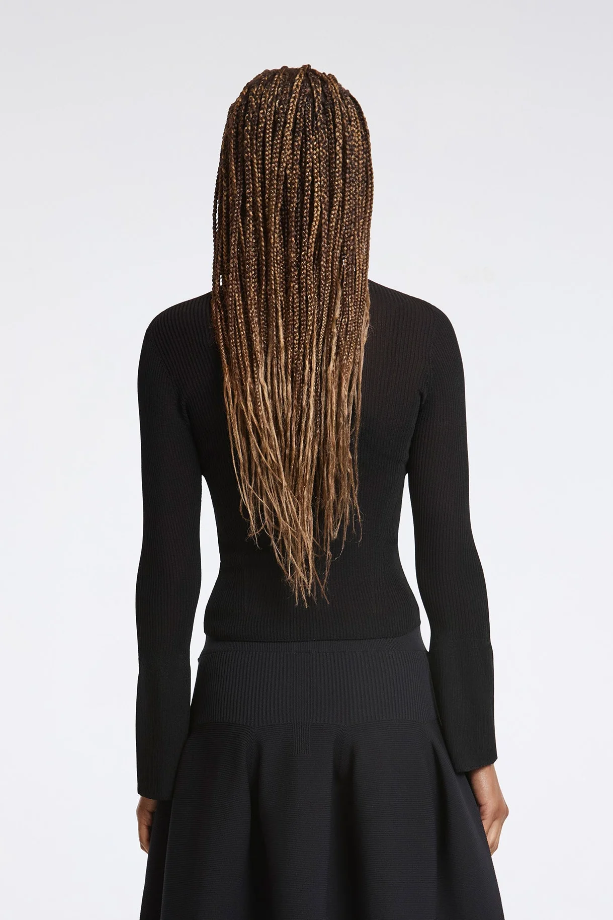 Soft Portrait Long Bell Sleeve Top Black - Image 2