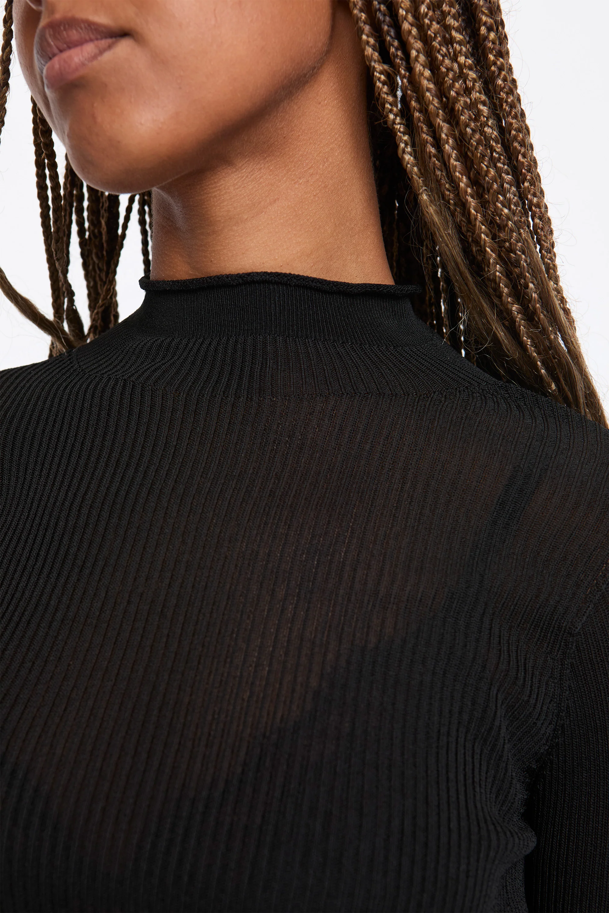 Soft Portrait Long Bell Sleeve Top Black - Image 3