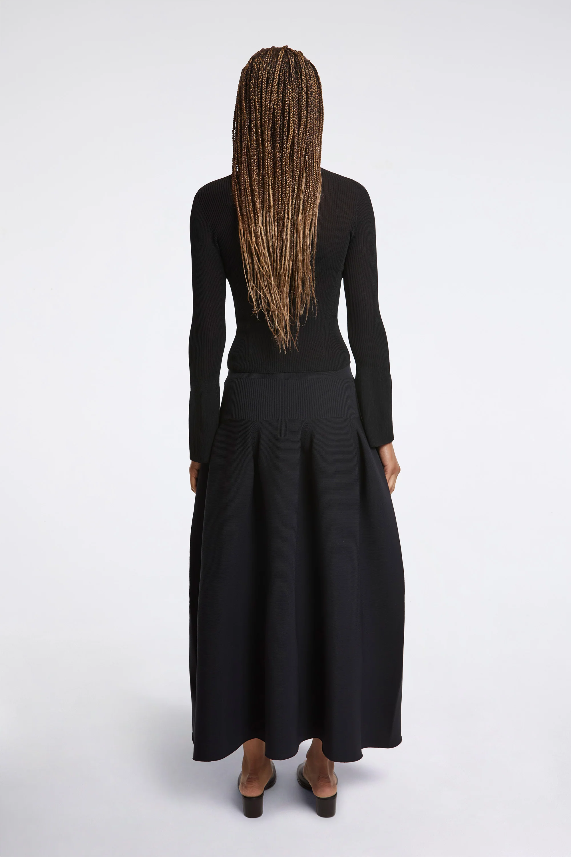 Soft Portrait Long Bell Sleeve Top Black - Image 6