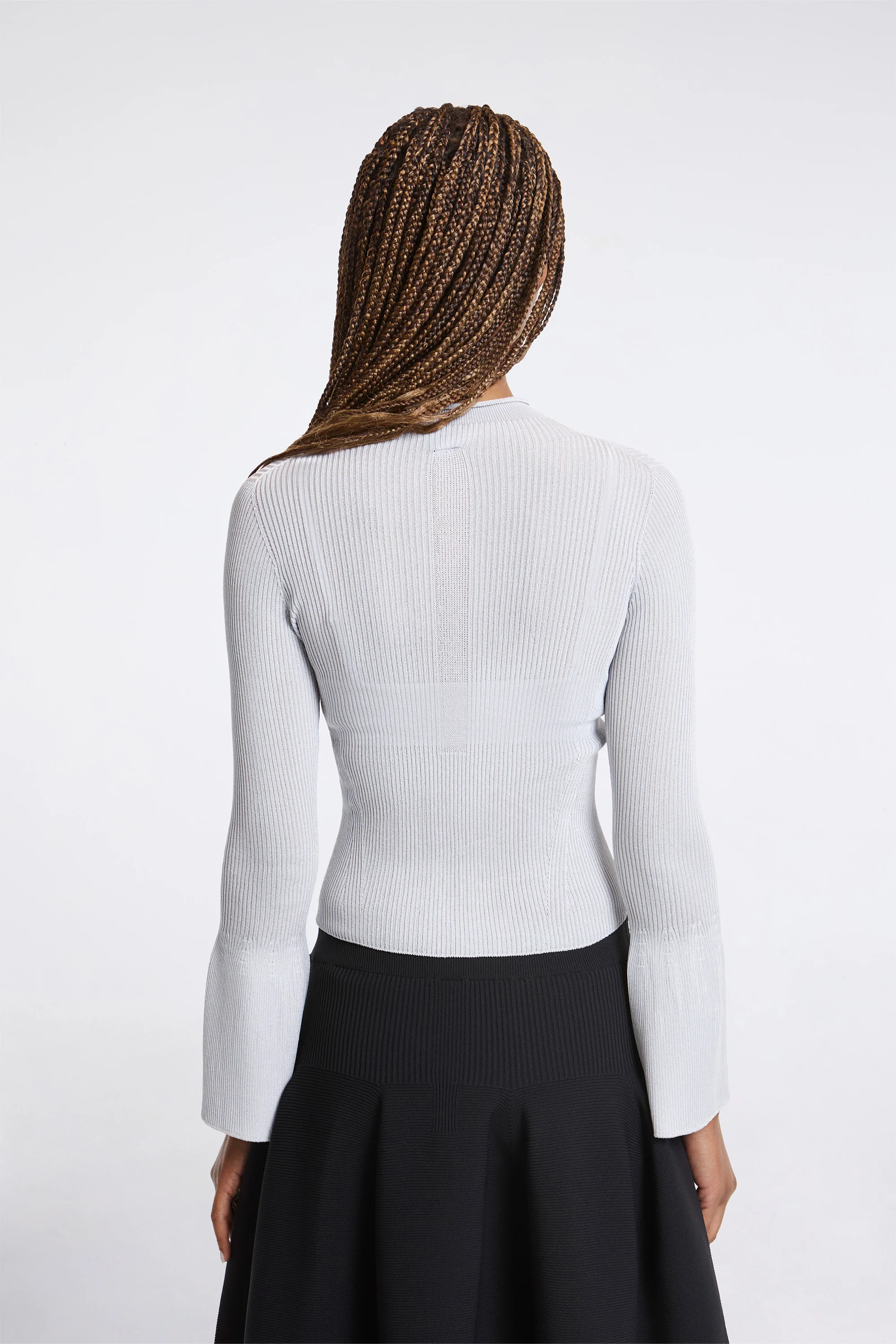 Soft Portrait Long Bell Sleeve Top Haze Gray - Image 2