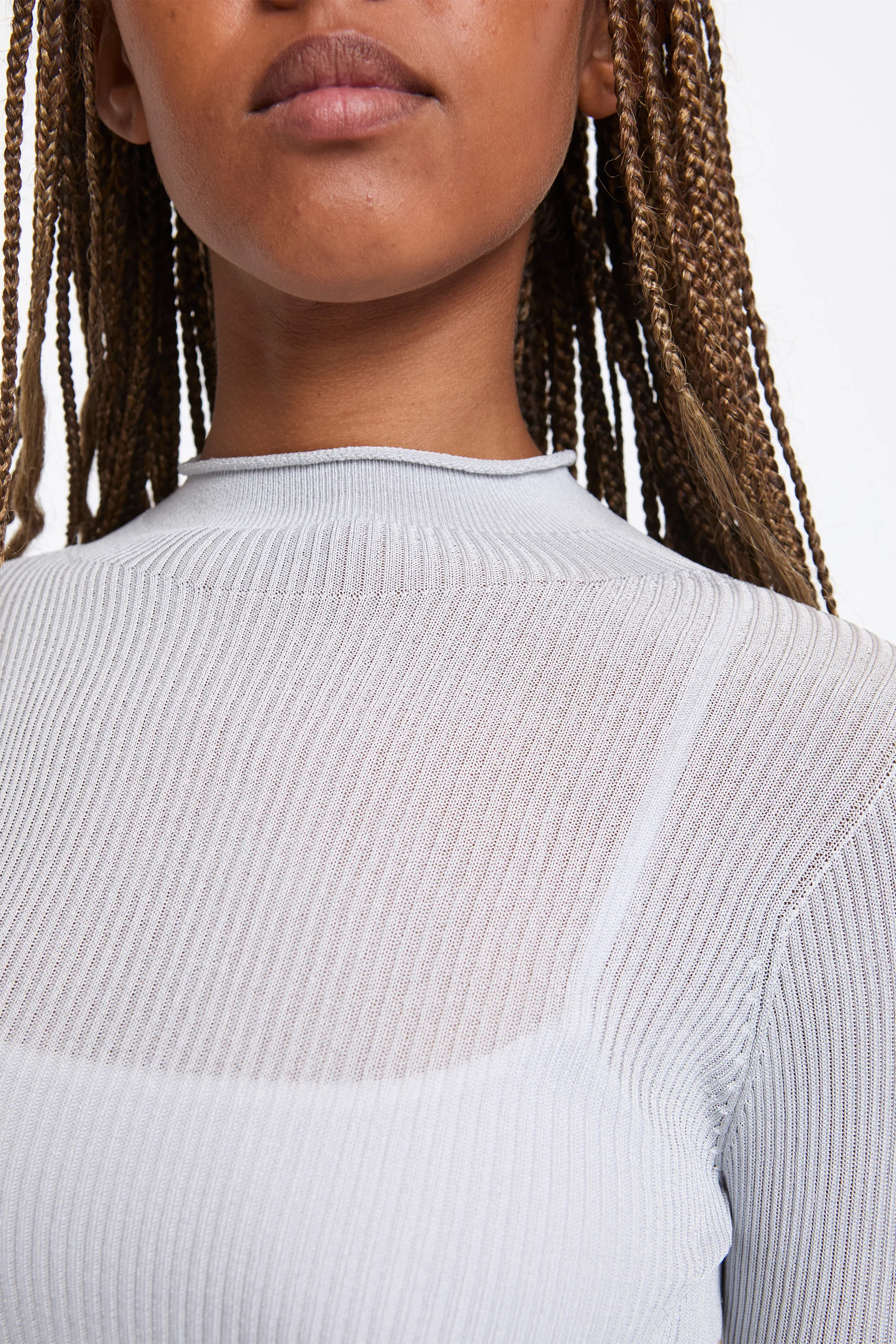 Soft Portrait Long Bell Sleeve Top Haze Gray - Image 4