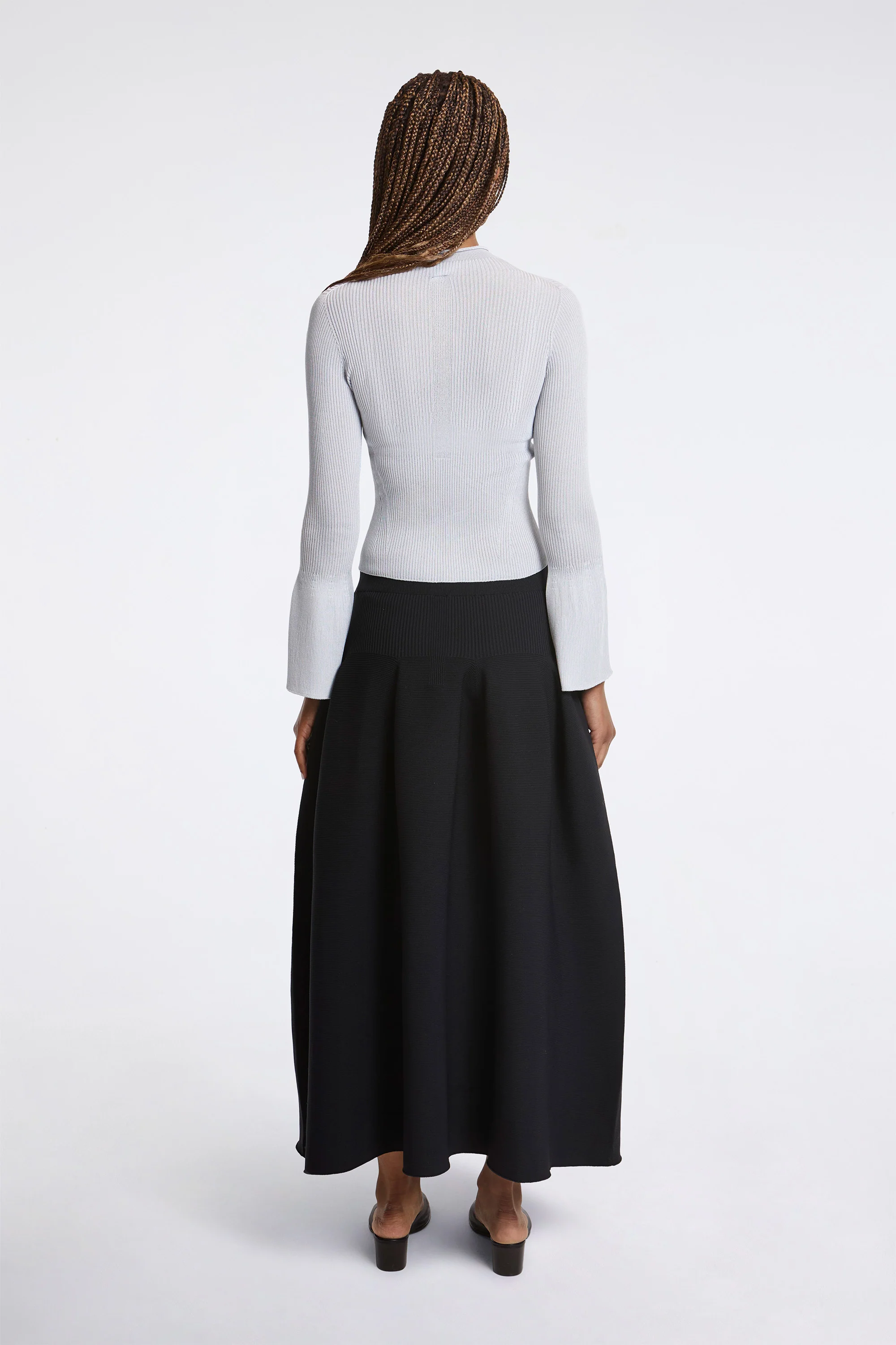 Soft Portrait Long Bell Sleeve Top Haze Gray - Image 6
