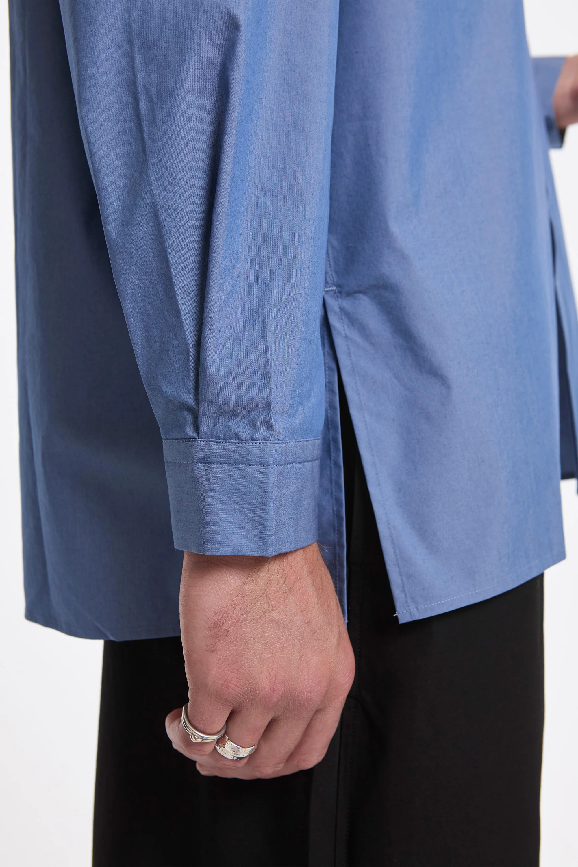 Square Pocket Oversized Shirt Blue - Image 4