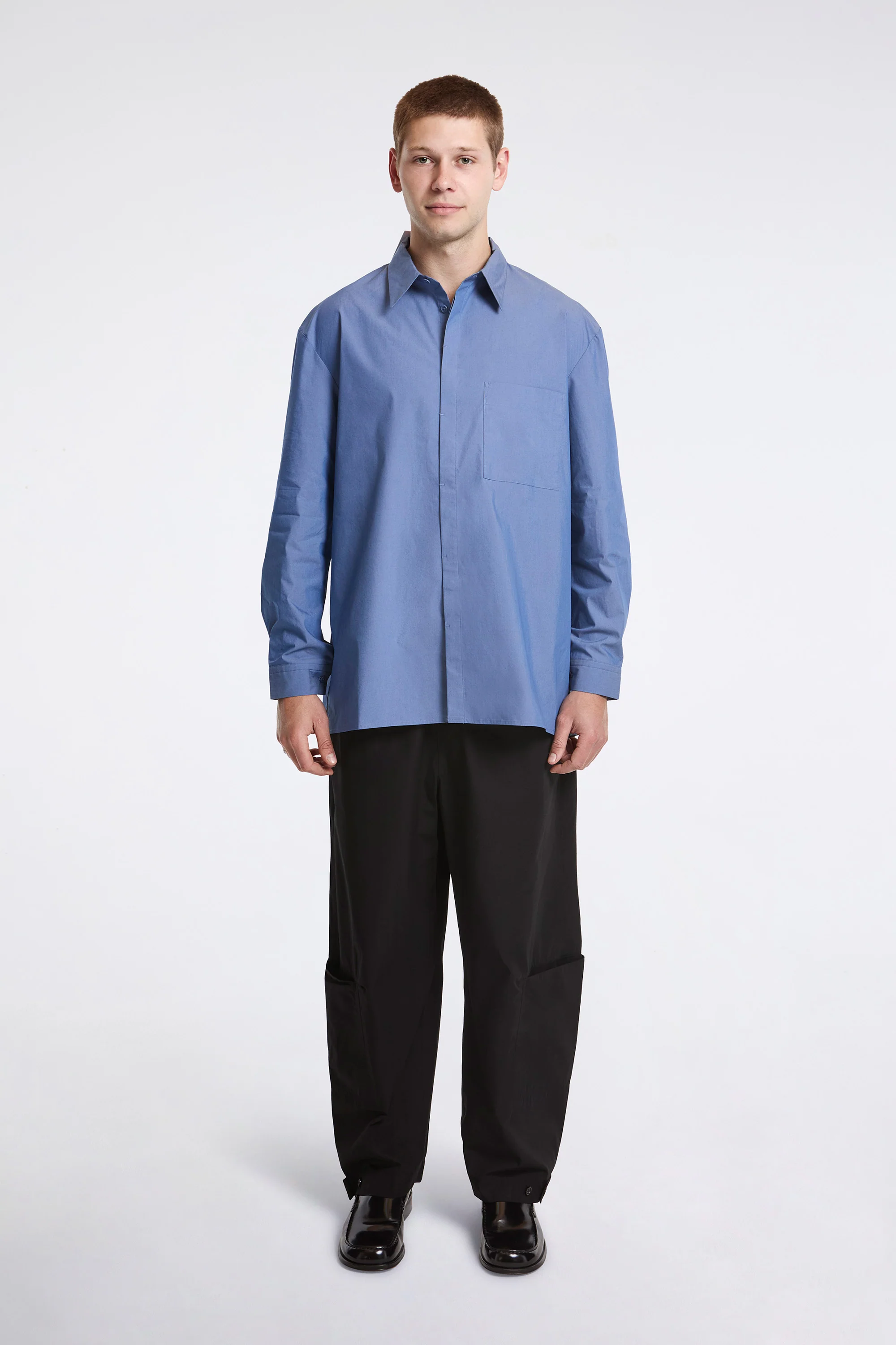Square Pocket Oversized Shirt Blue - Image 5
