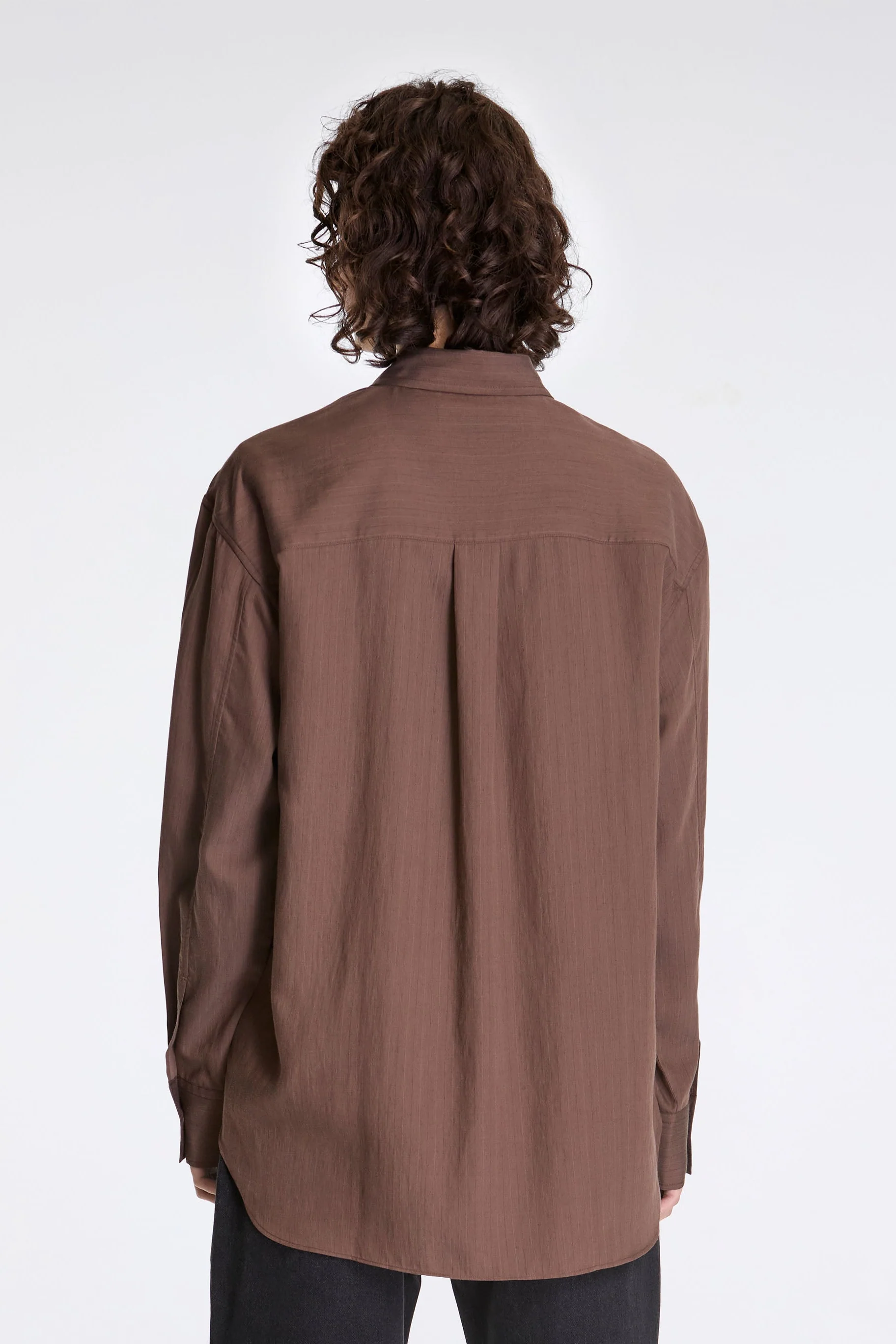 Leto Oversized Classic Shirt Brown - Image 4