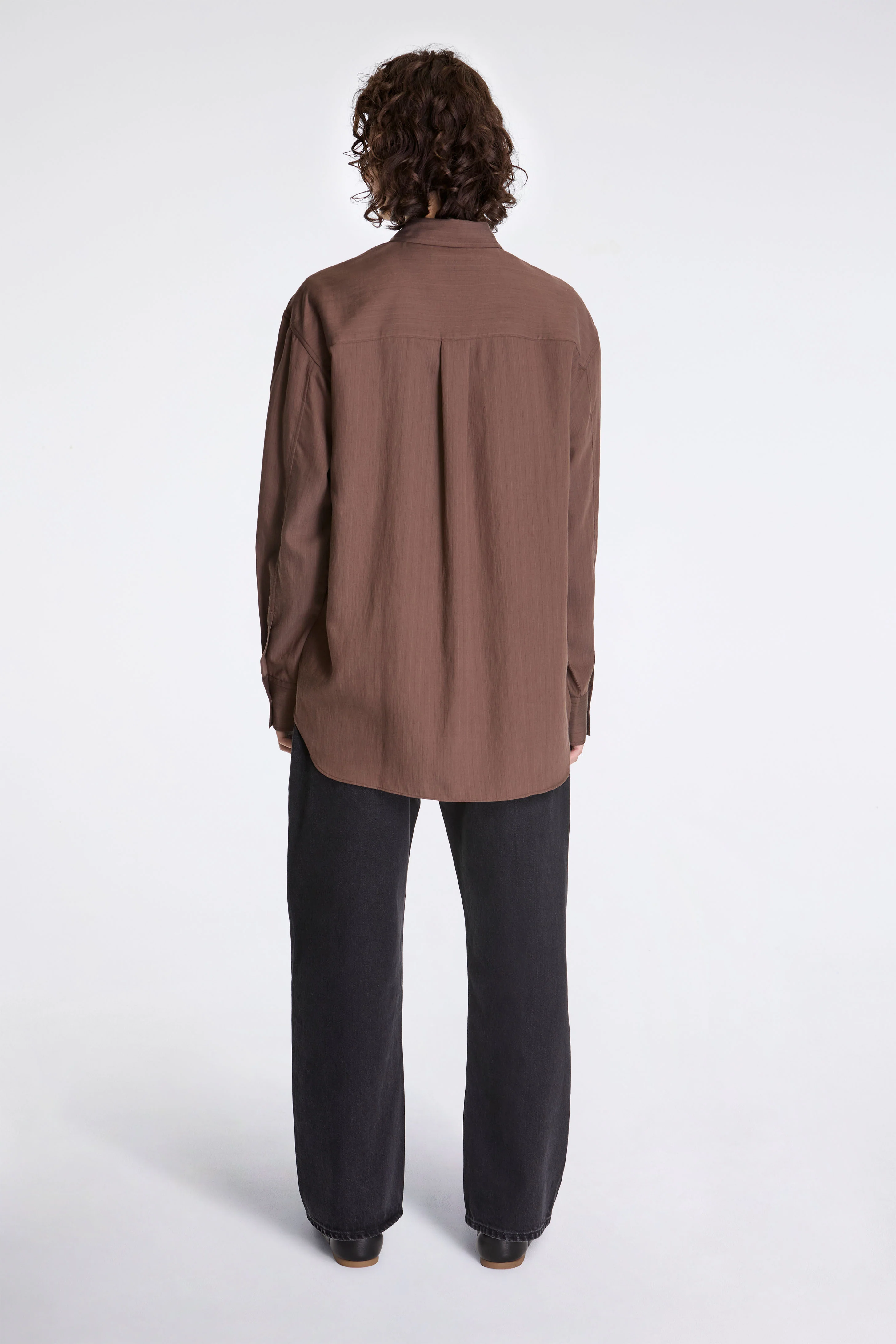 Leto Oversized Classic Shirt Brown - Image 5