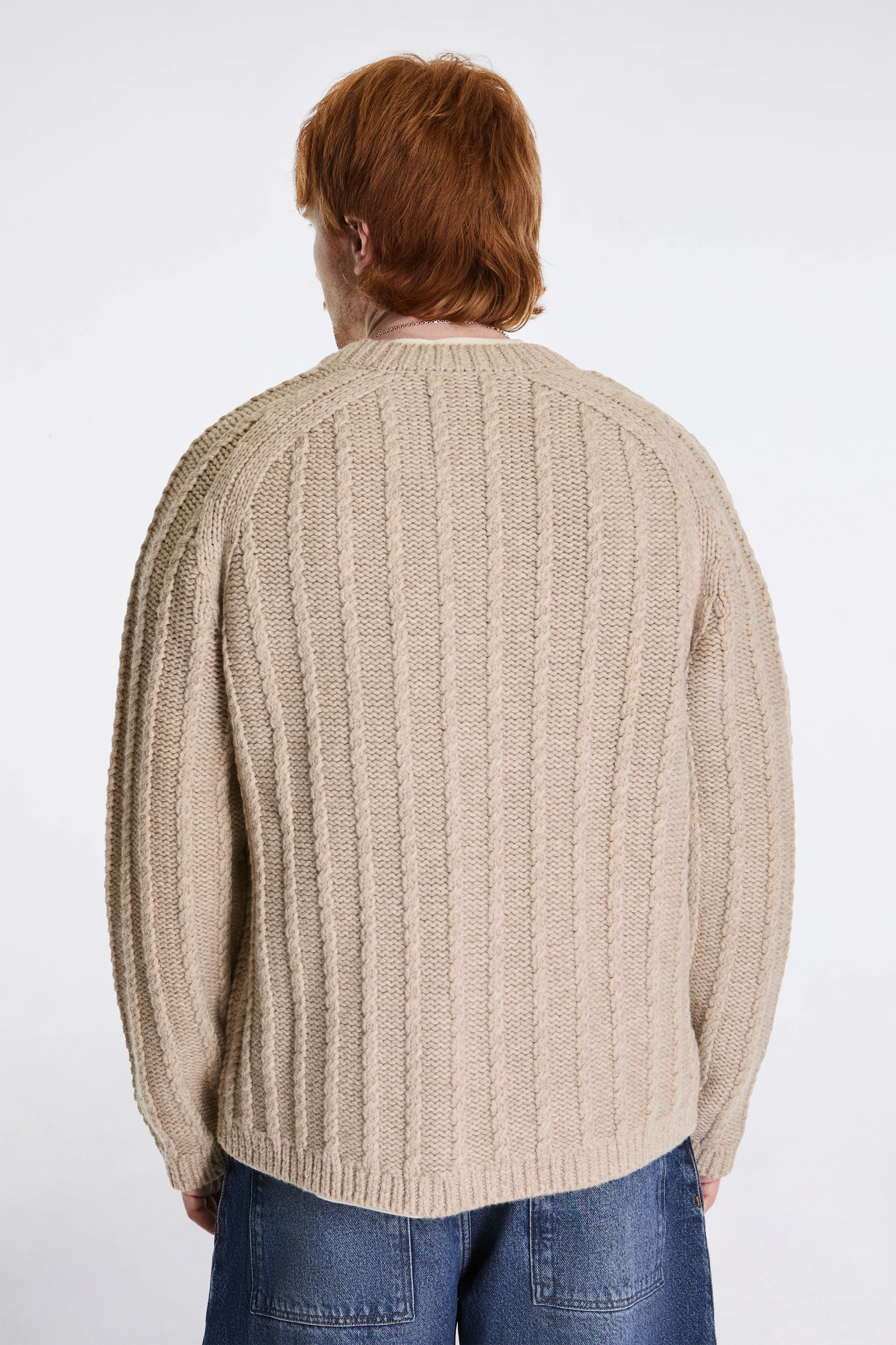 Sussex Knit Italian Virgin Wool Oatmeal - Image 2