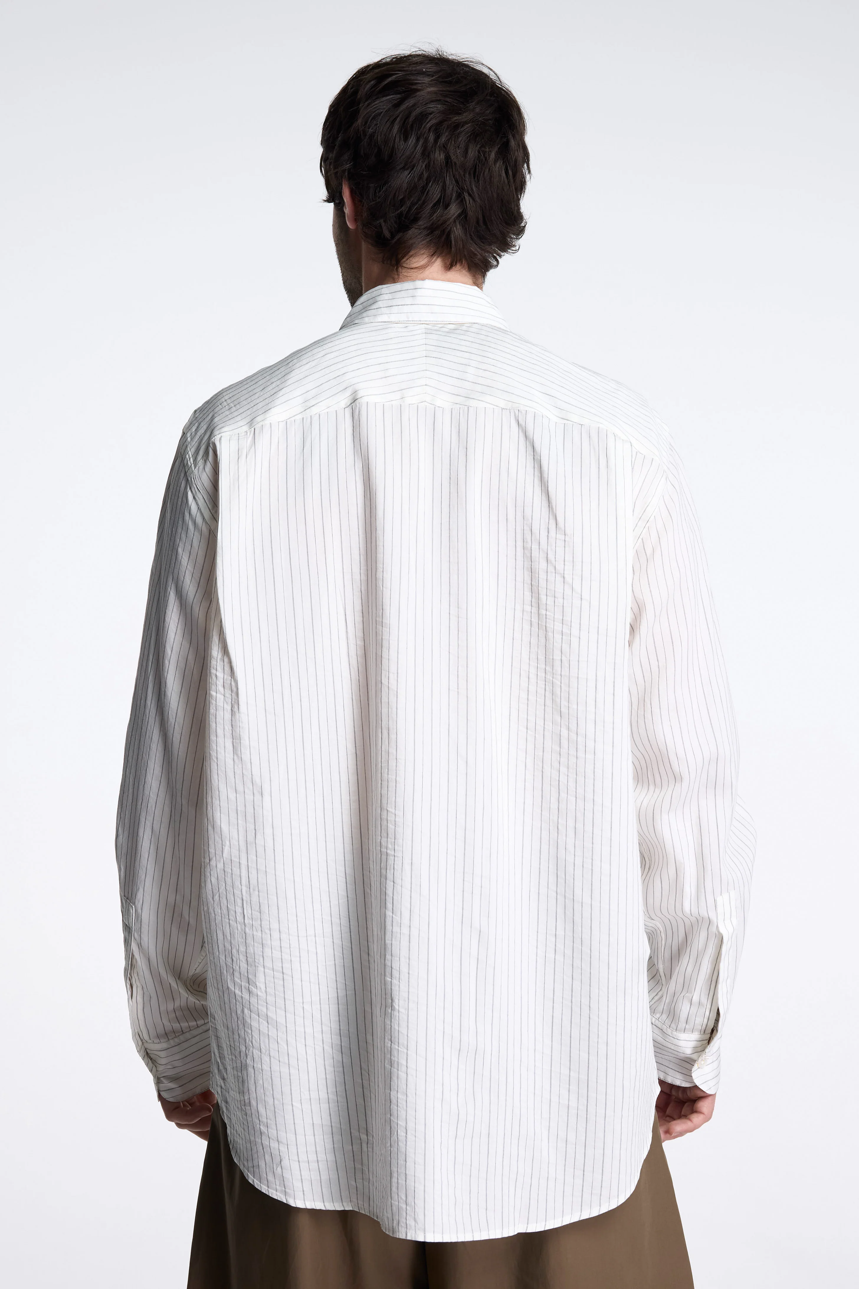 View Stripe Silk Shirt Ecru/ Black - Image 3