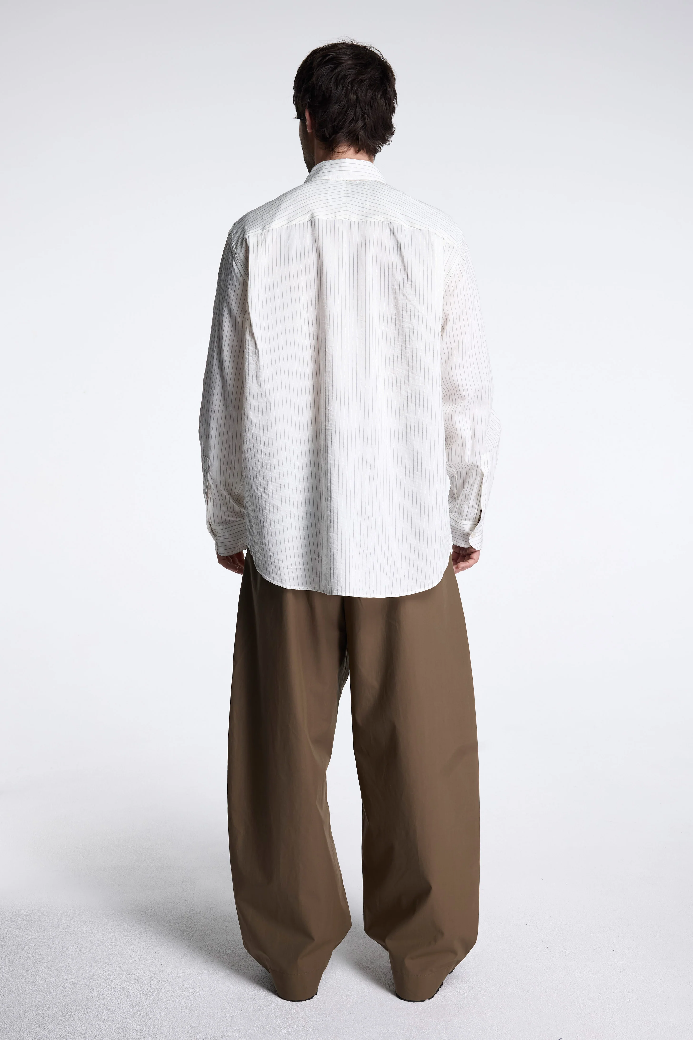 View Stripe Silk Shirt Ecru/ Black - Image 7