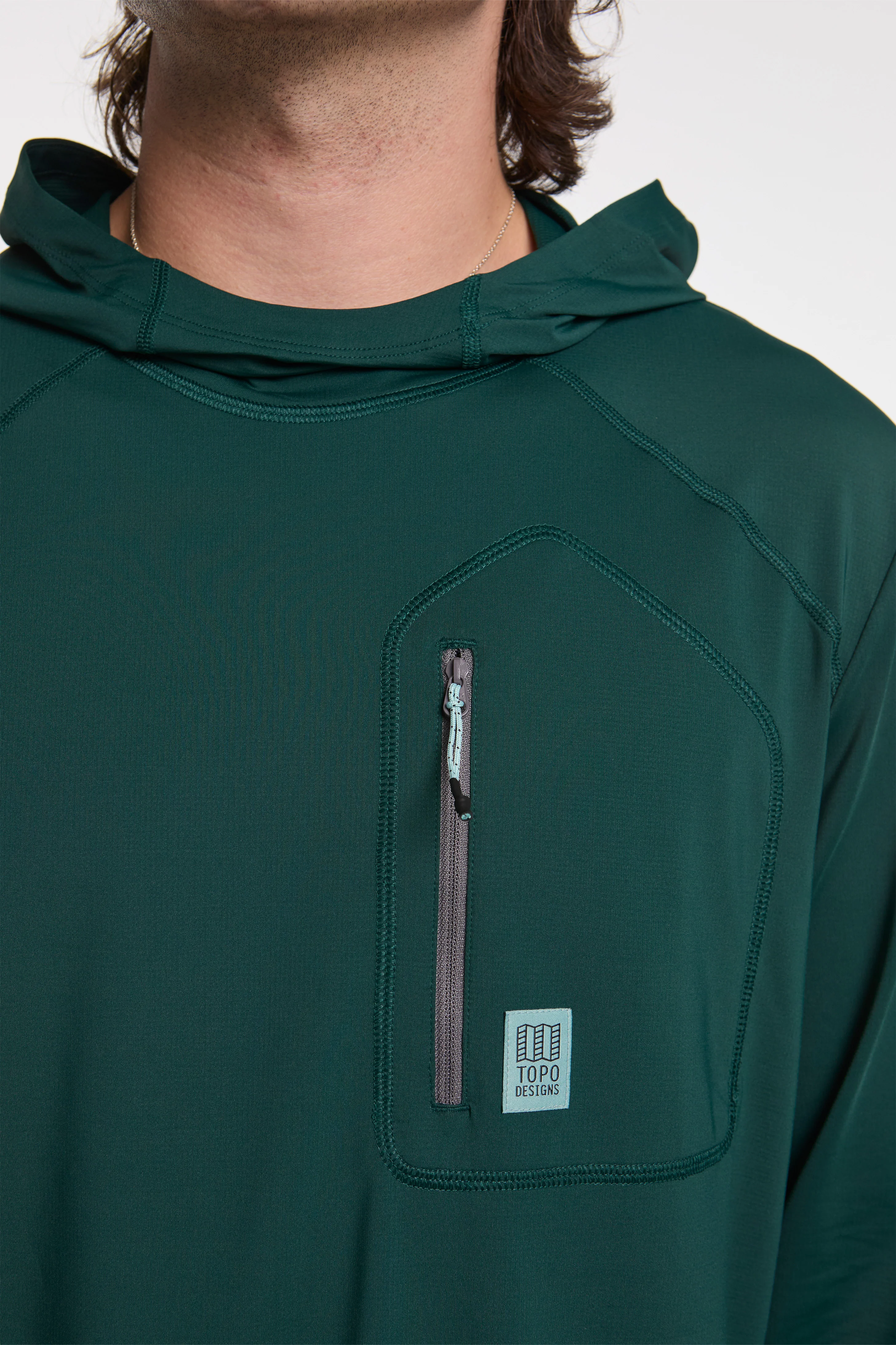 Sun Hoodie Mens Dark Pine - Image 3