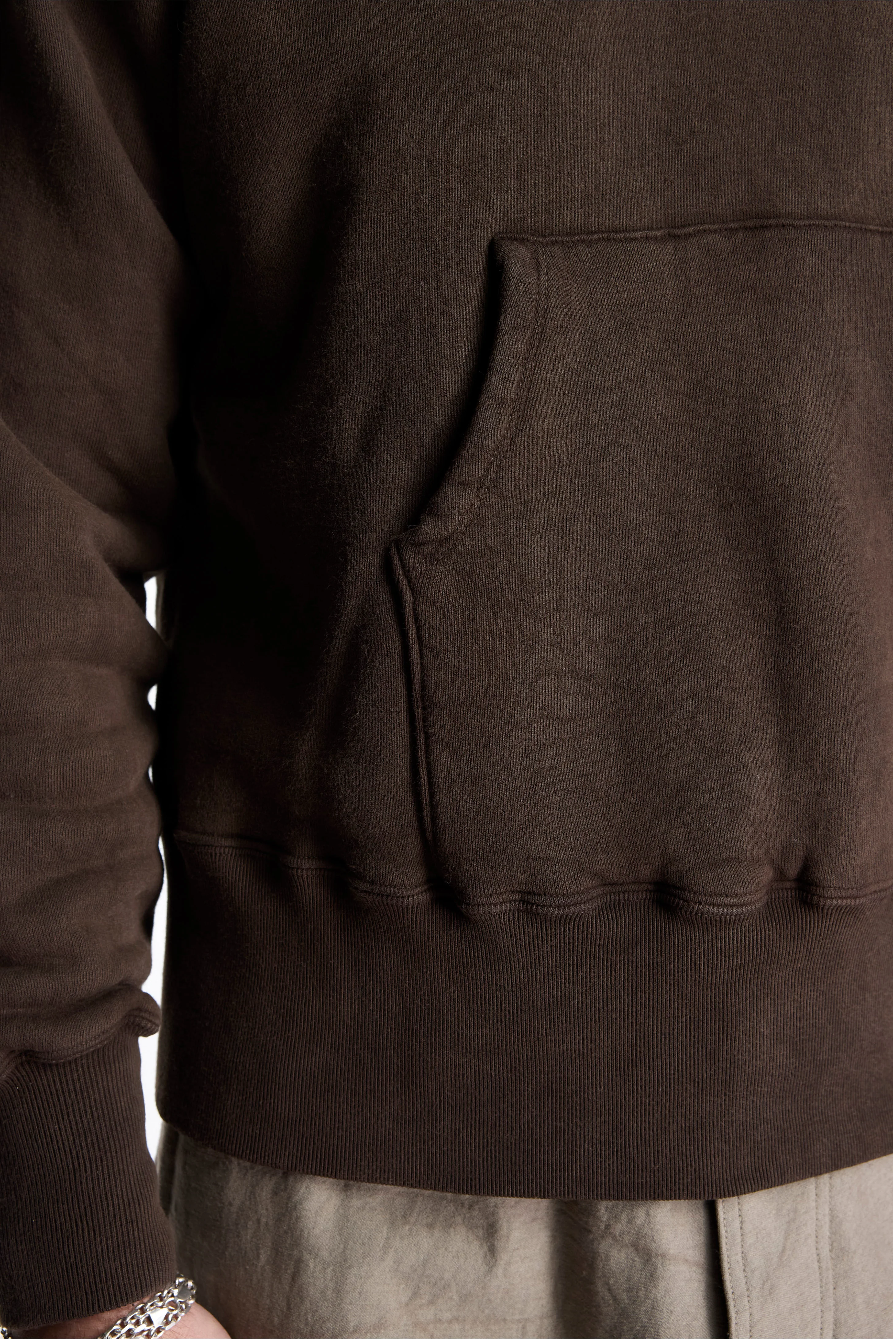 LOT.606 Hooded Sweat Shirt Mud Dyed Brown - Image 3