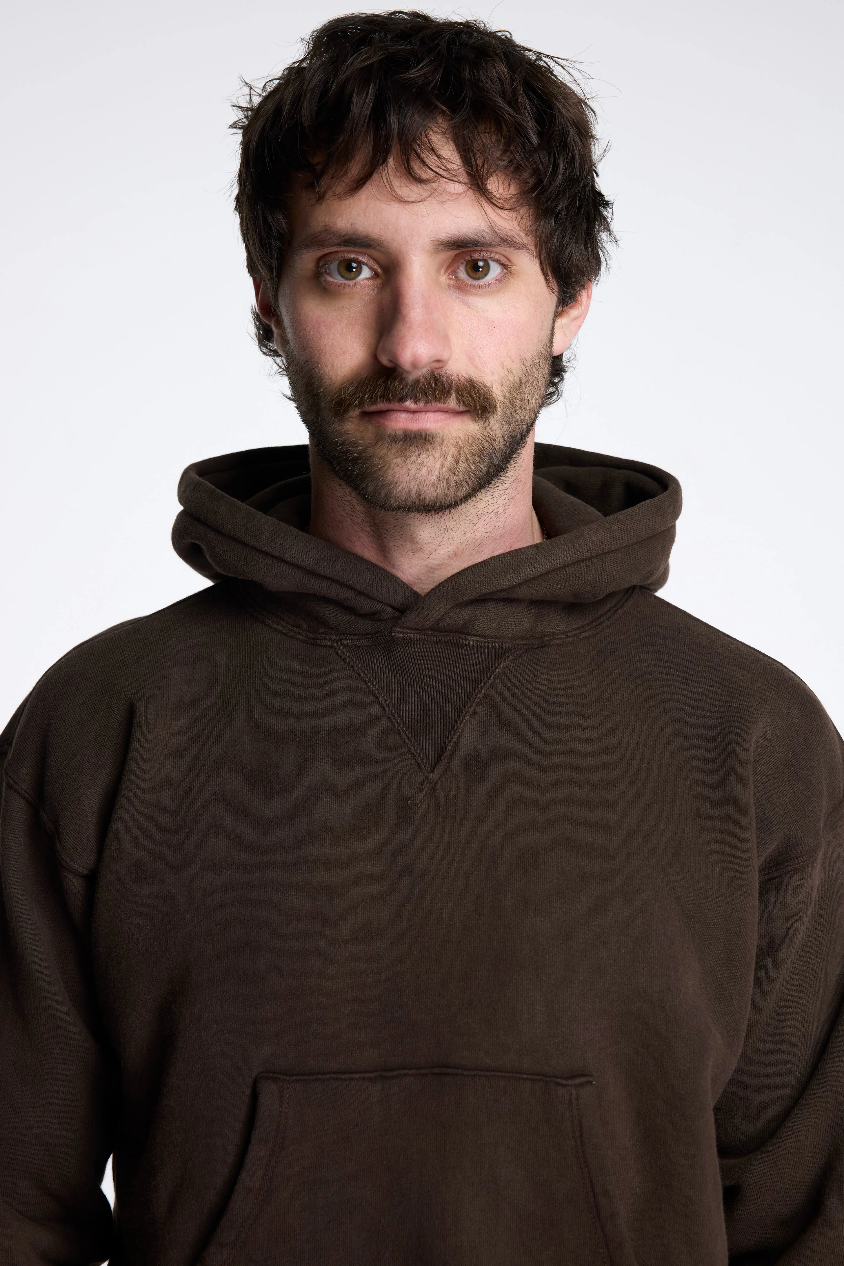 LOT.606 Hooded Sweat Shirt Mud Dyed Brown - Image 4