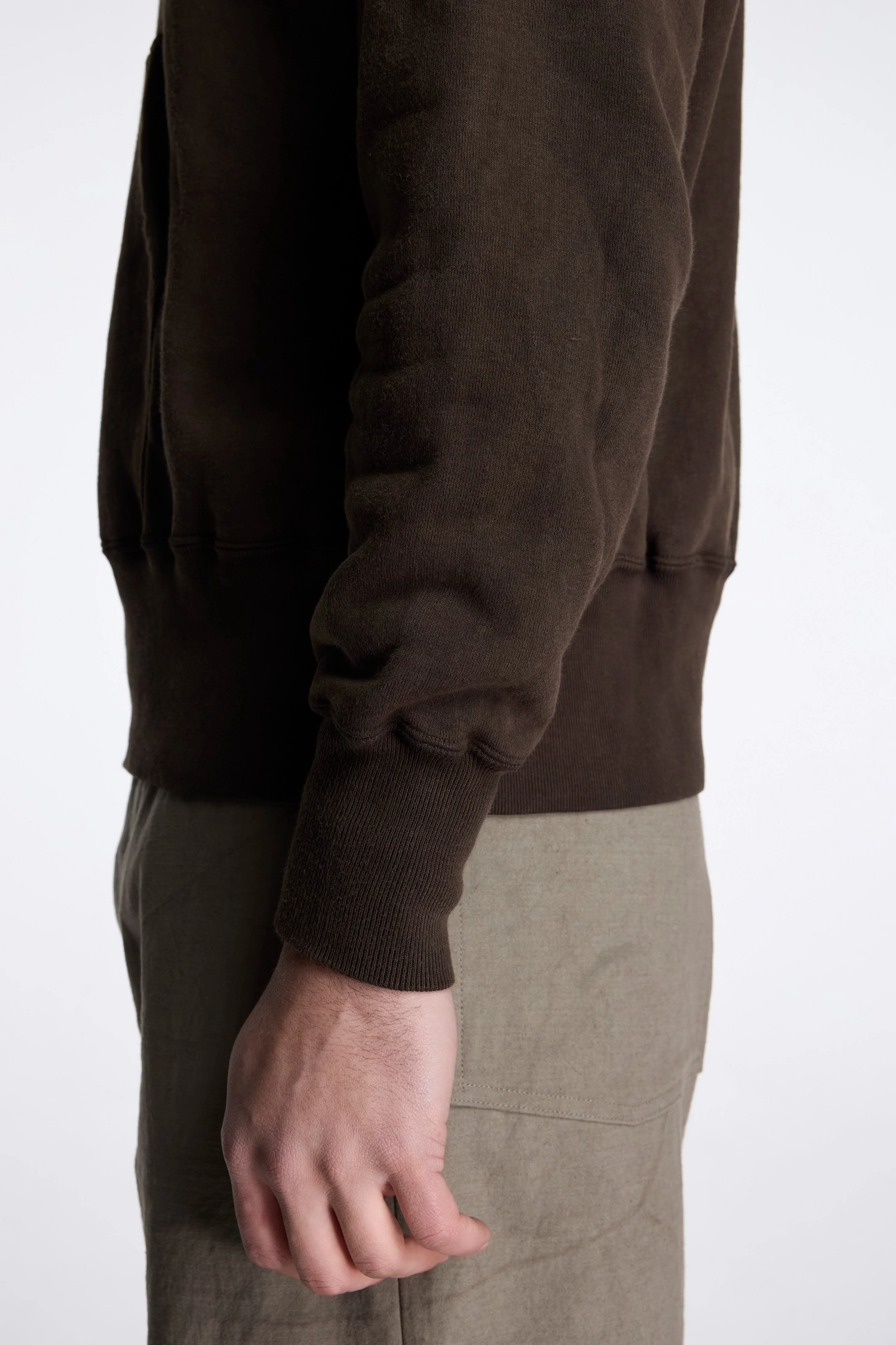 LOT.606 Hooded Sweat Shirt Mud Dyed Brown - Image 6