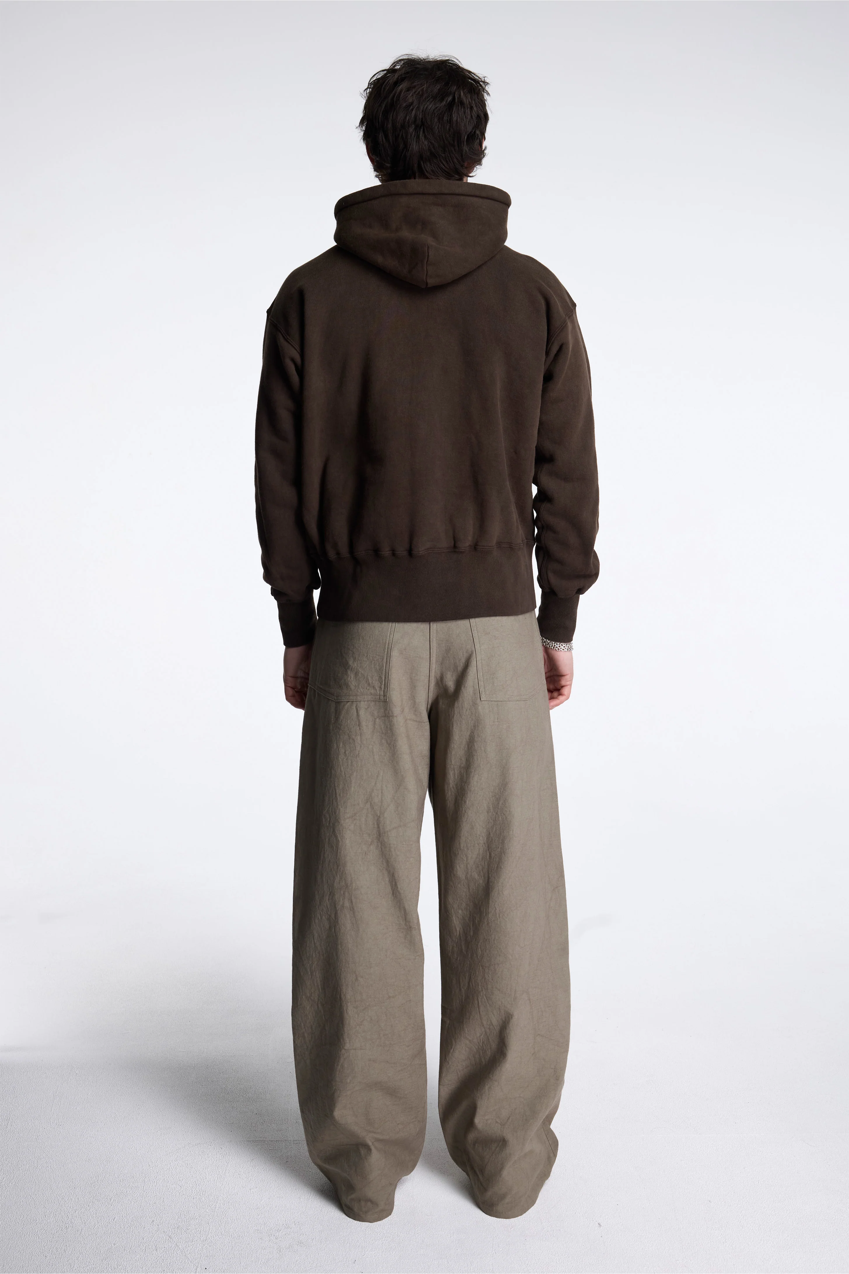 LOT.606 Hooded Sweat Shirt Mud Dyed Brown - Image 8