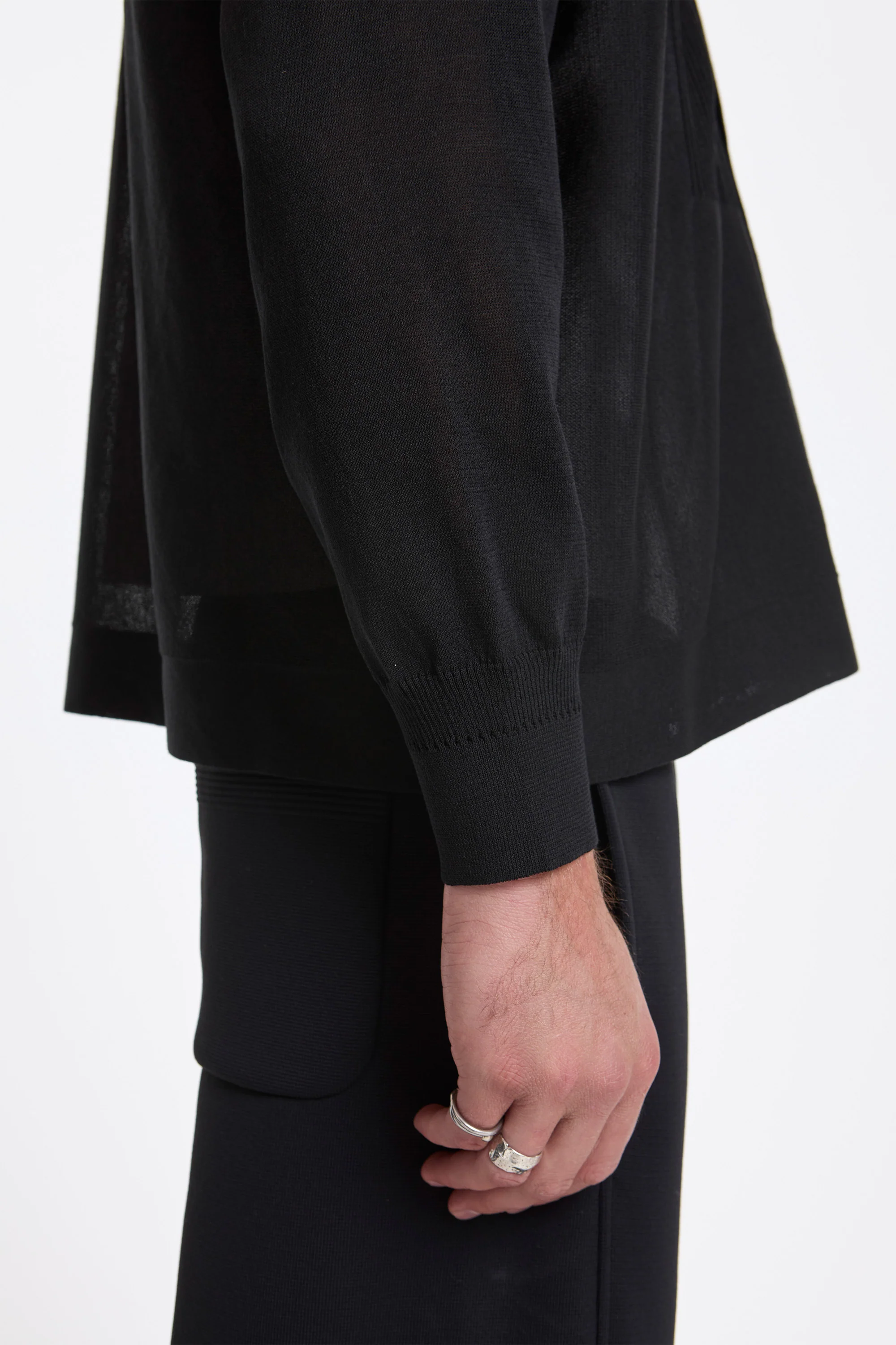 Tc Soft Hypha Bosom Long Sleeve Shirt Black - Image 3