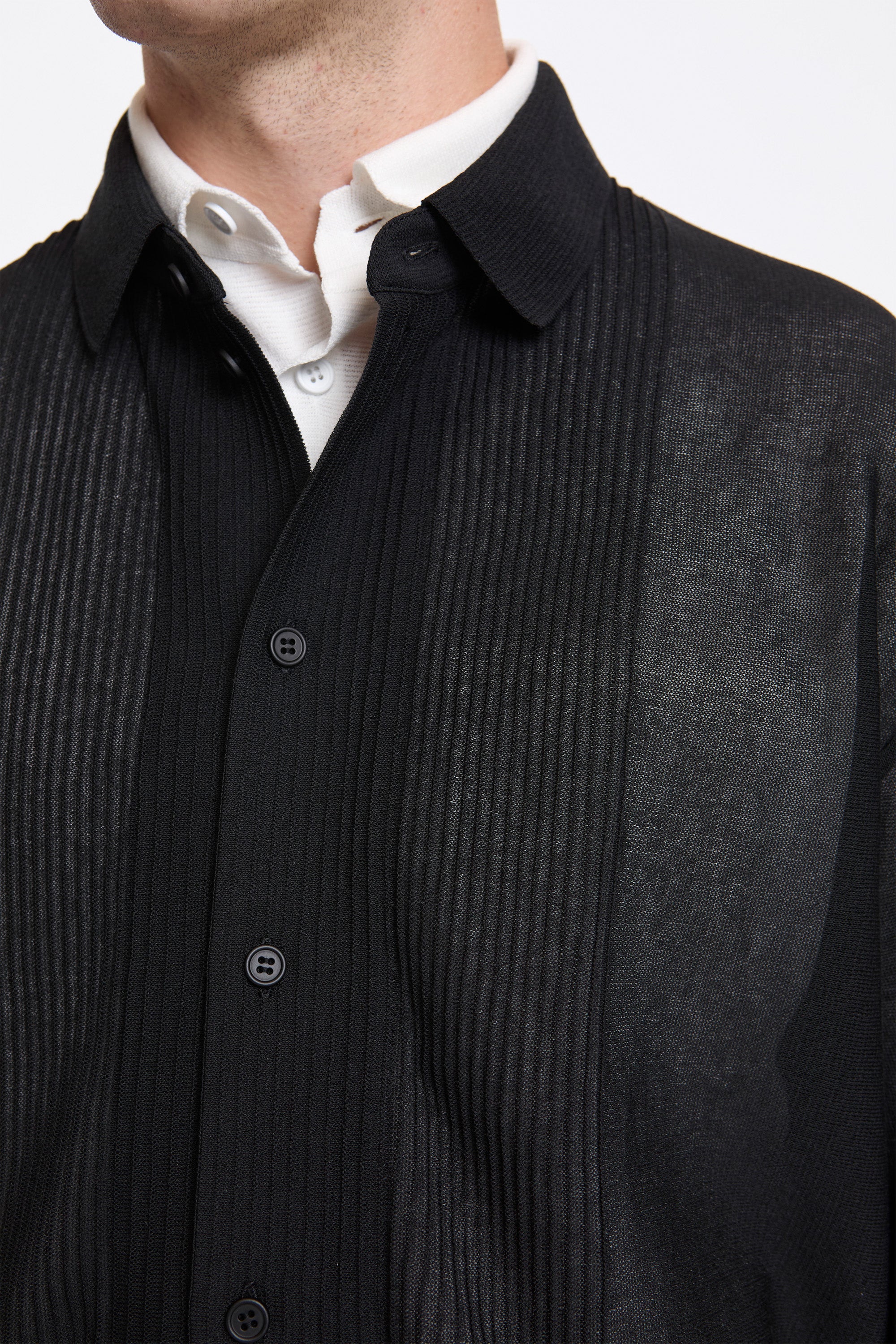 Tc Soft Hypha Bosom Long Sleeve Shirt Black - Image 4